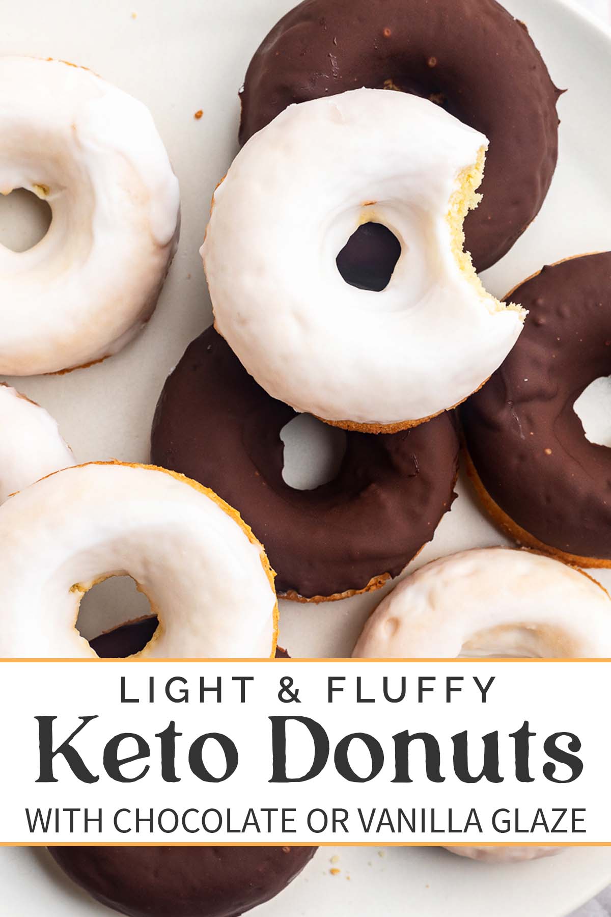 Pin graphic for keto donuts.