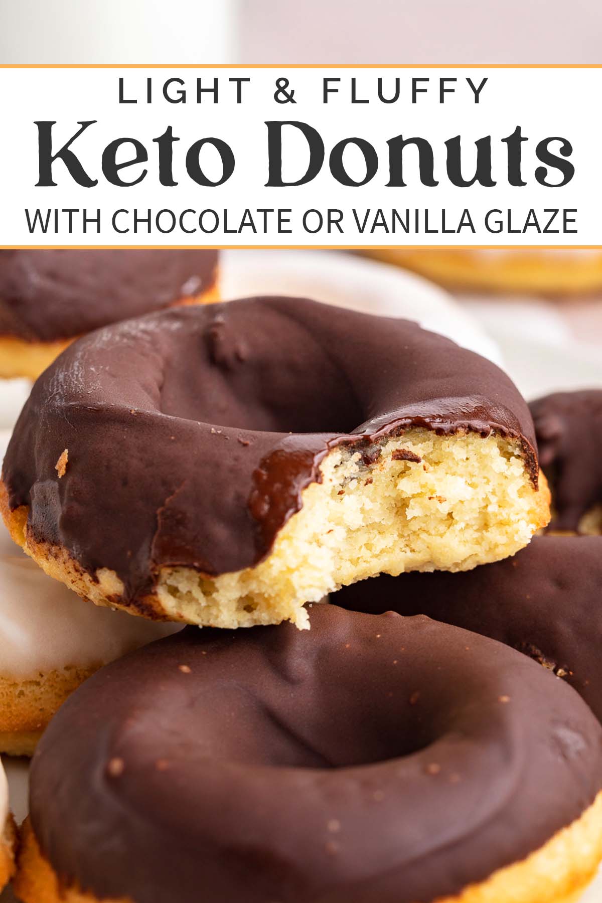 Pin graphic for keto donuts.