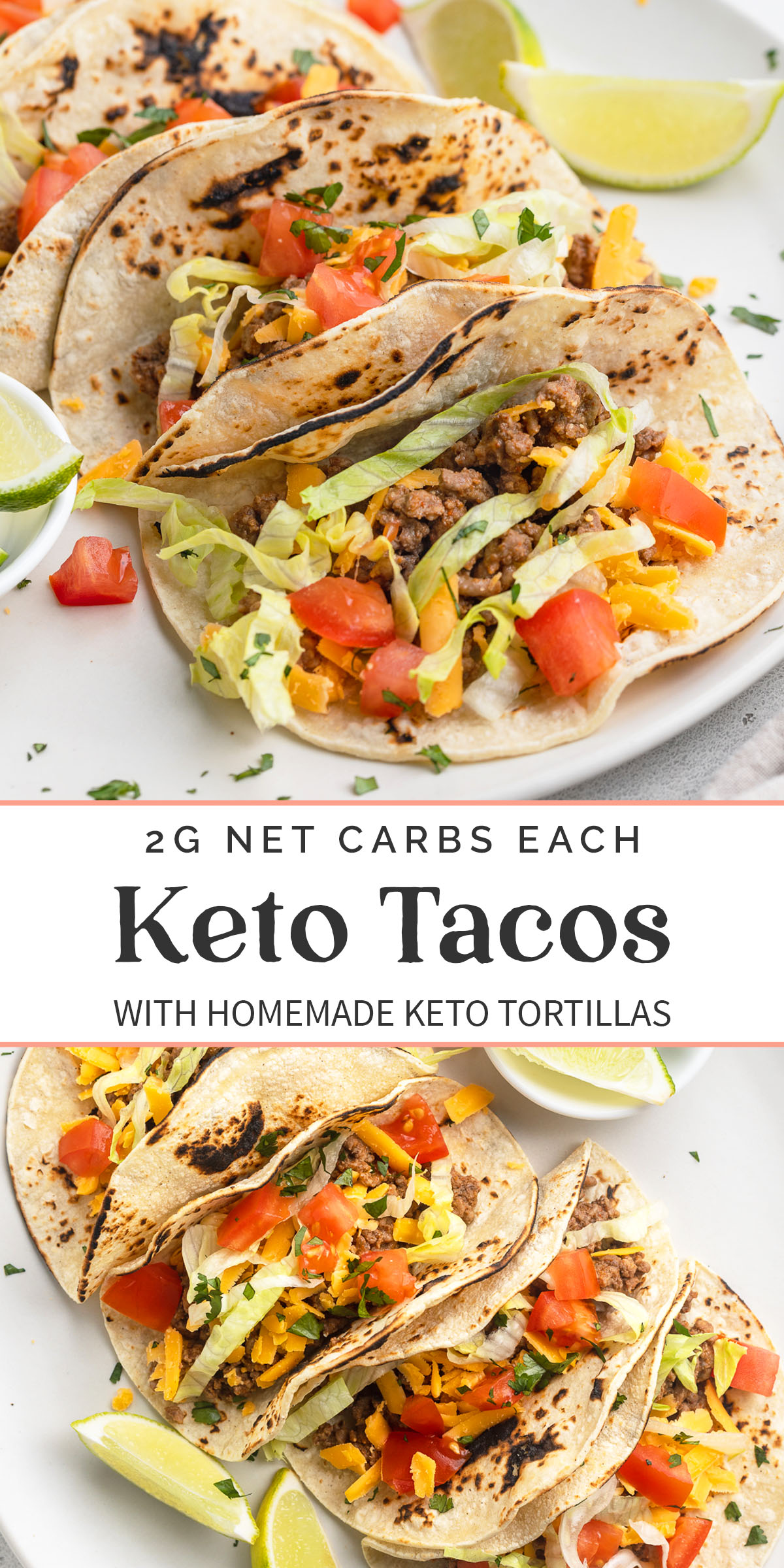 Pin graphic for keto tacos.