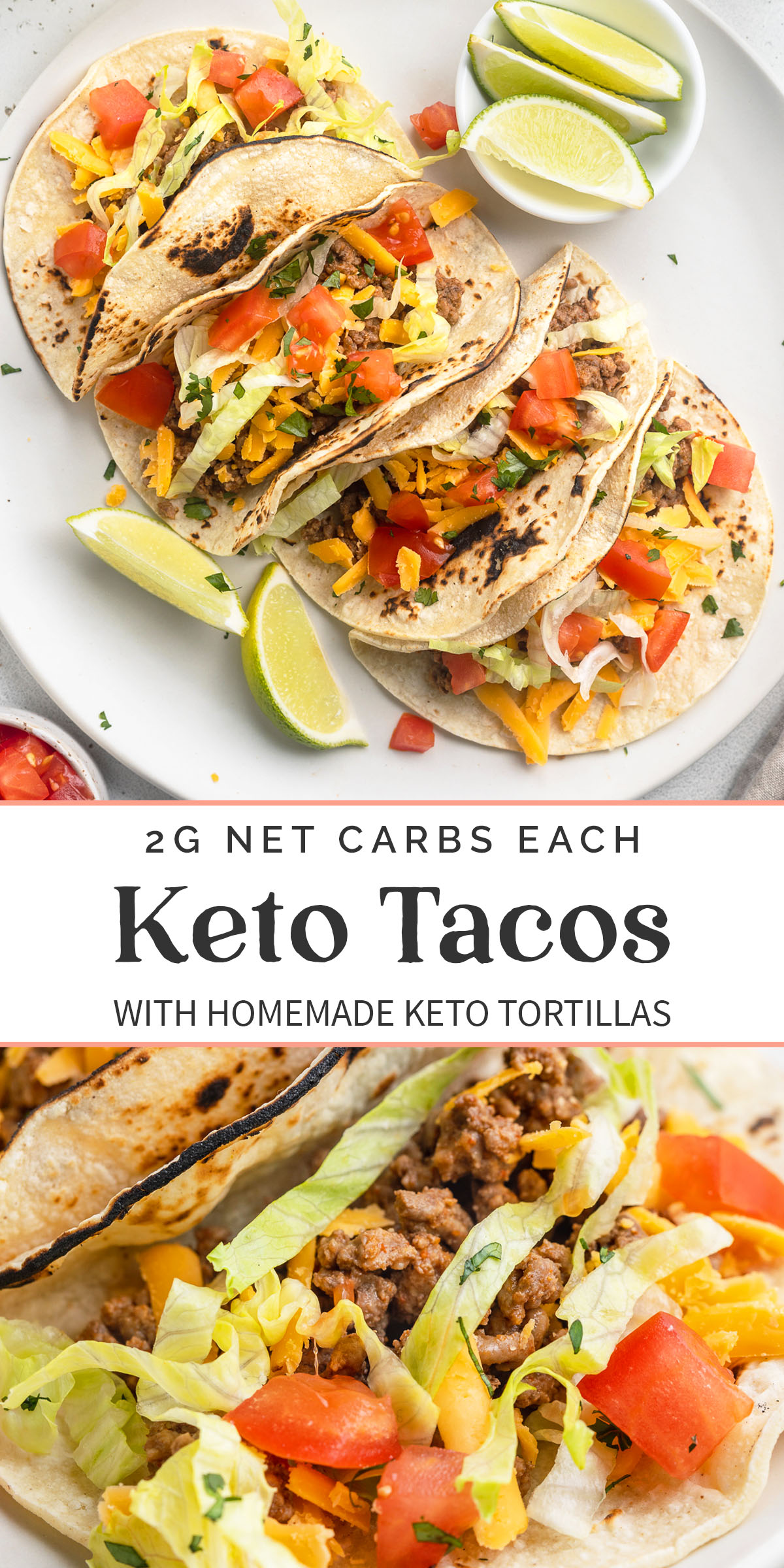 Pin graphic for keto tacos.