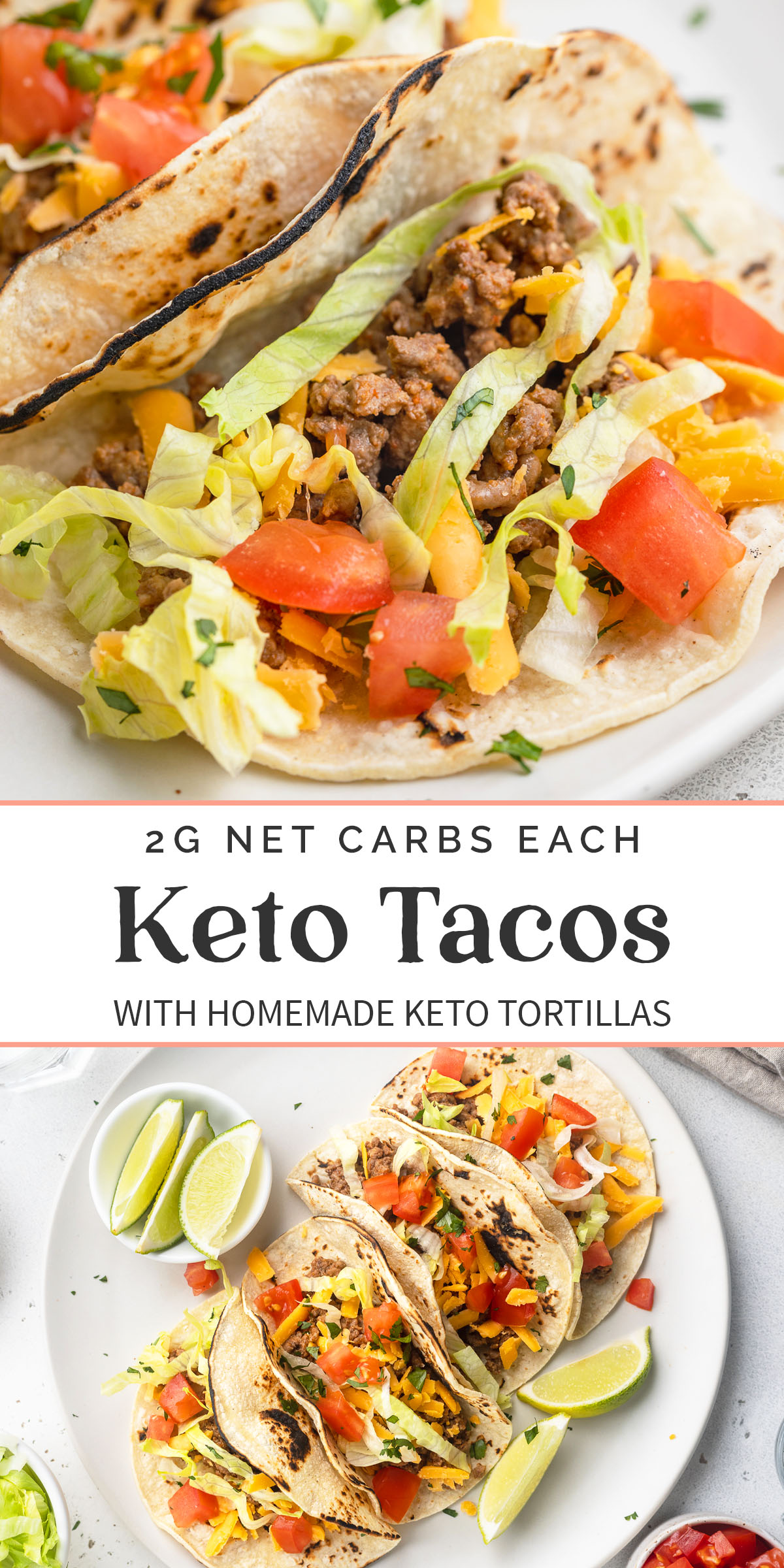 Pin graphic for keto tacos.