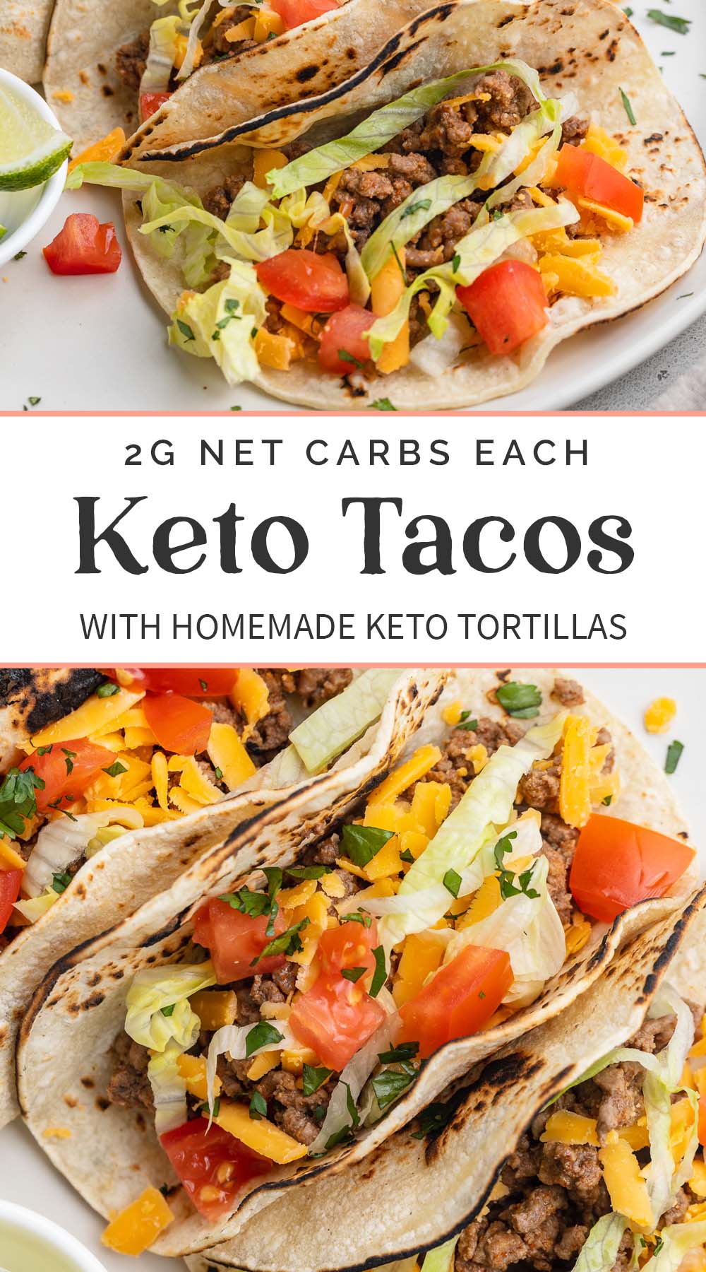 Pin graphic for keto tacos.