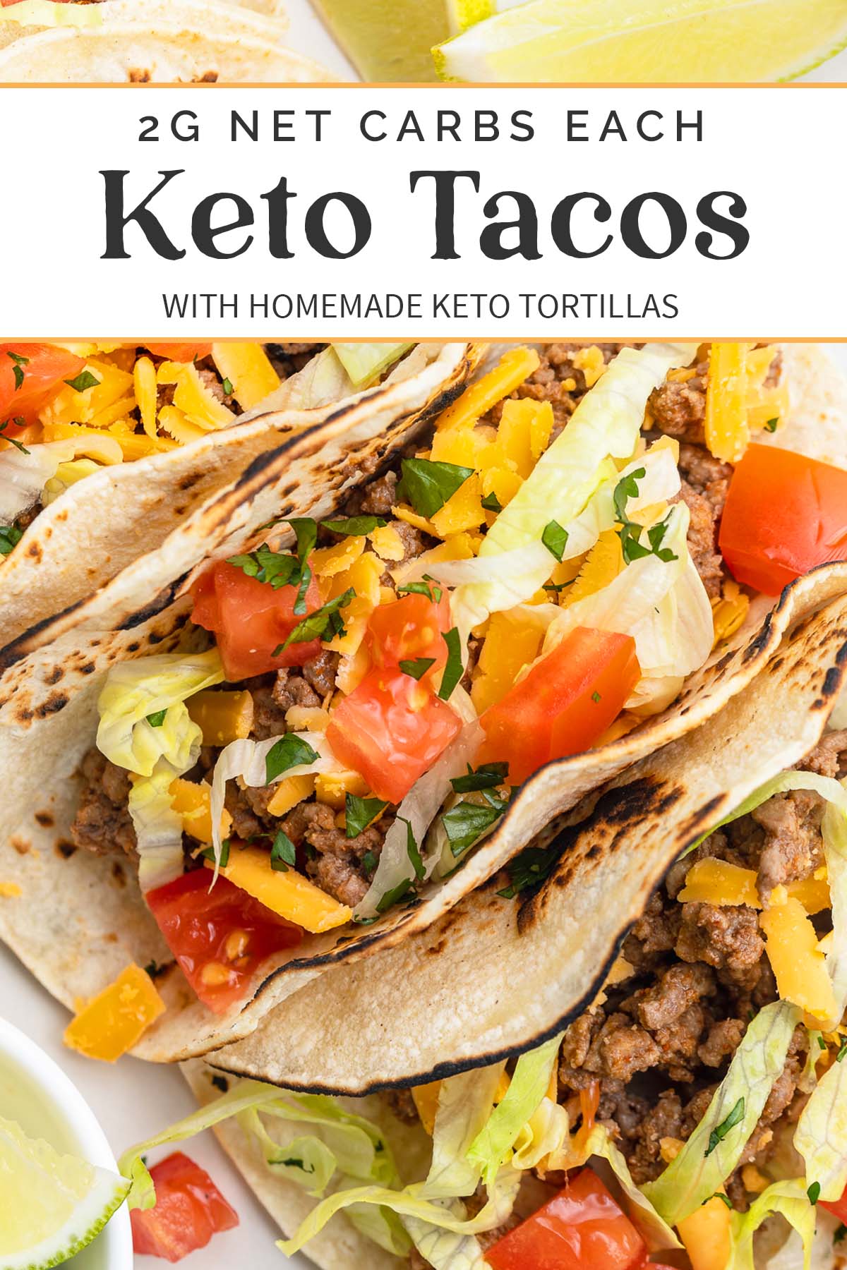 Pin graphic for keto tacos.