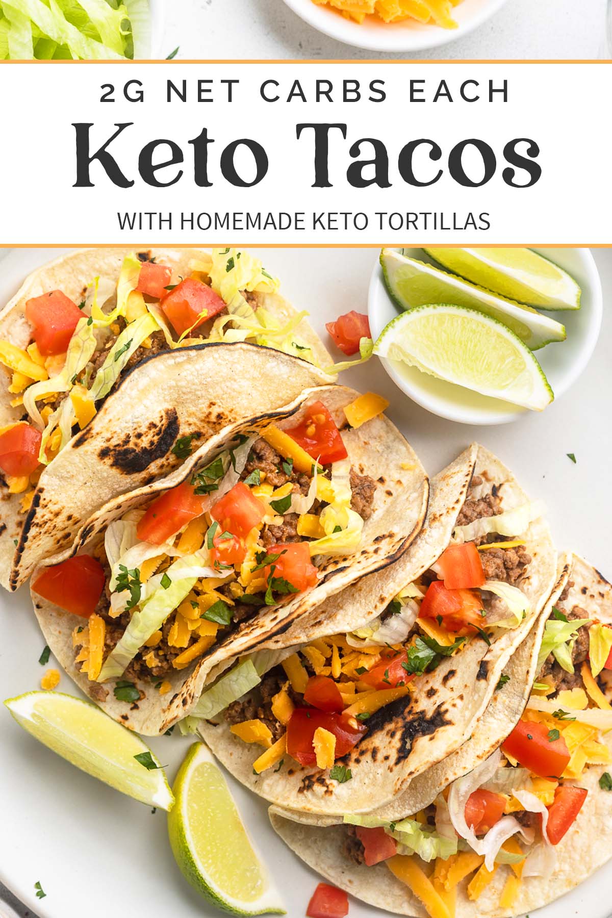 Pin graphic for keto tacos.