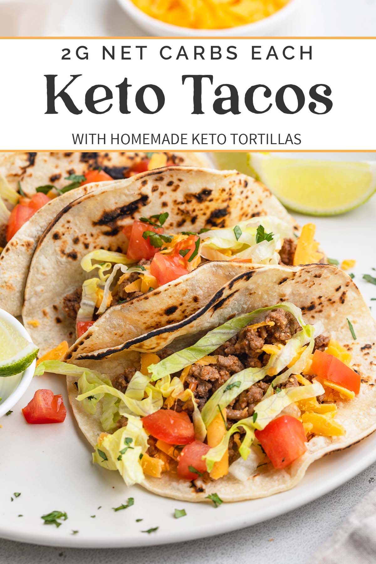 Pin graphic for keto tacos.