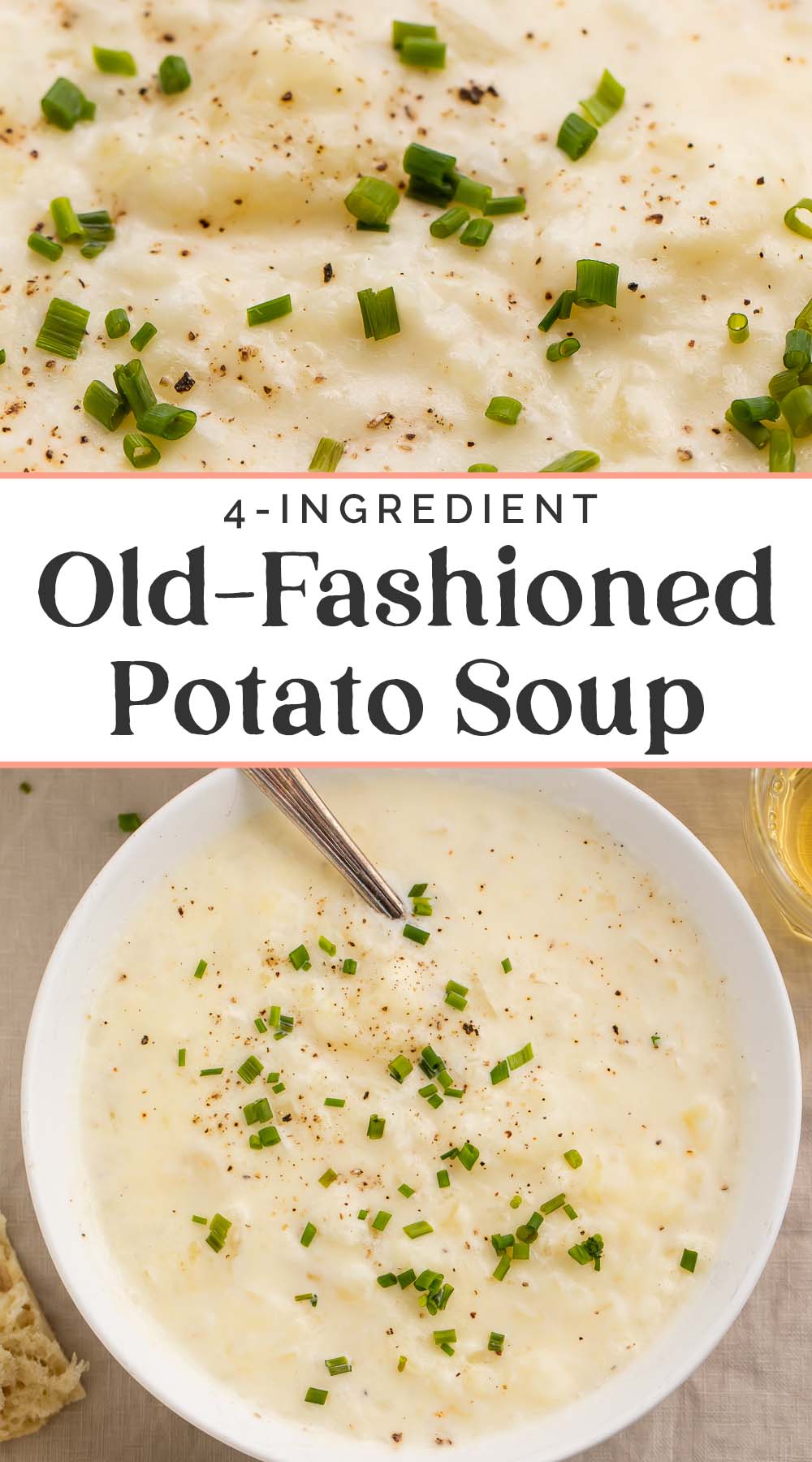 Pin graphic for old-fashioned potato soup.