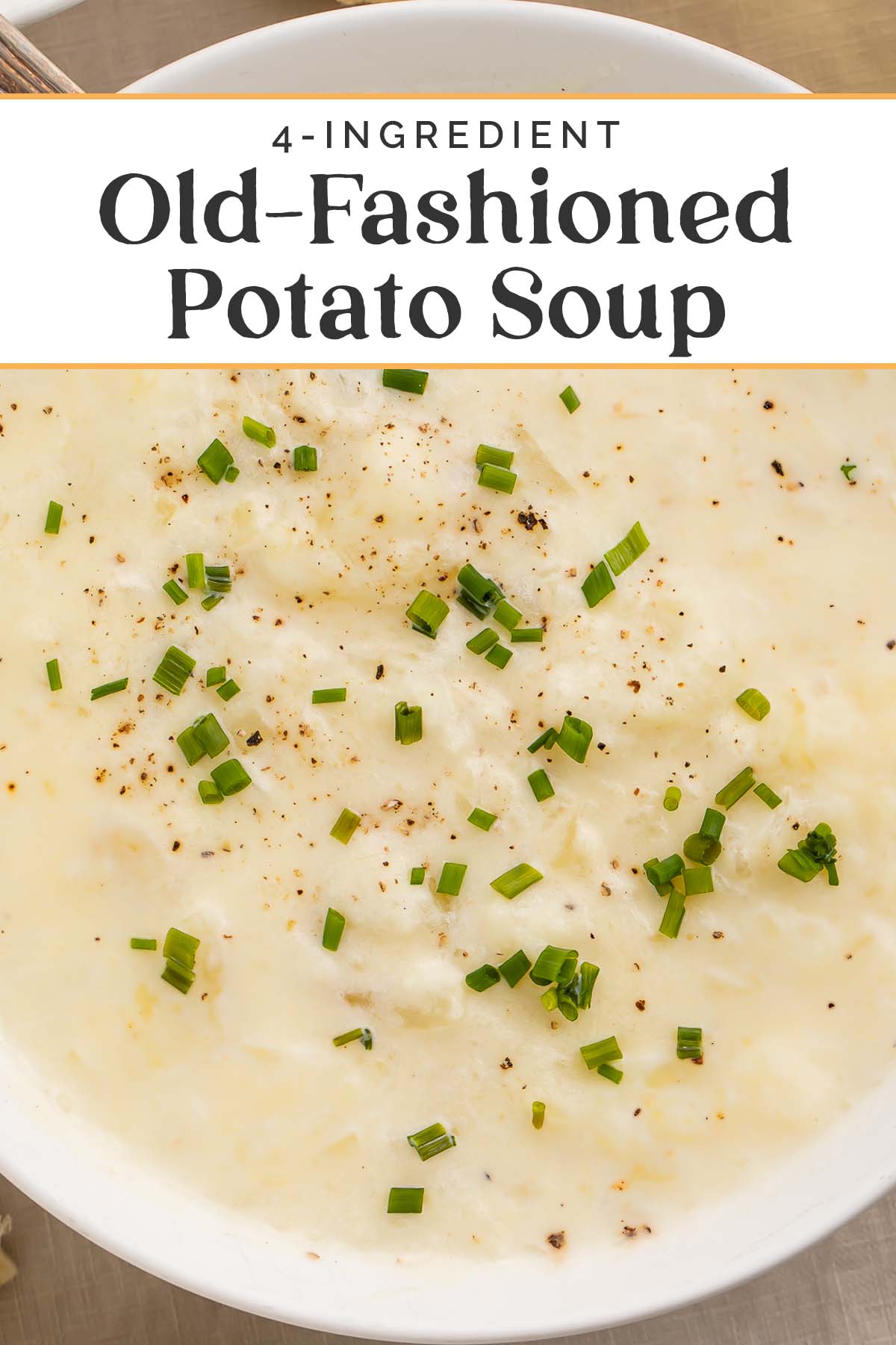 Pin graphic for old-fashioned potato soup.