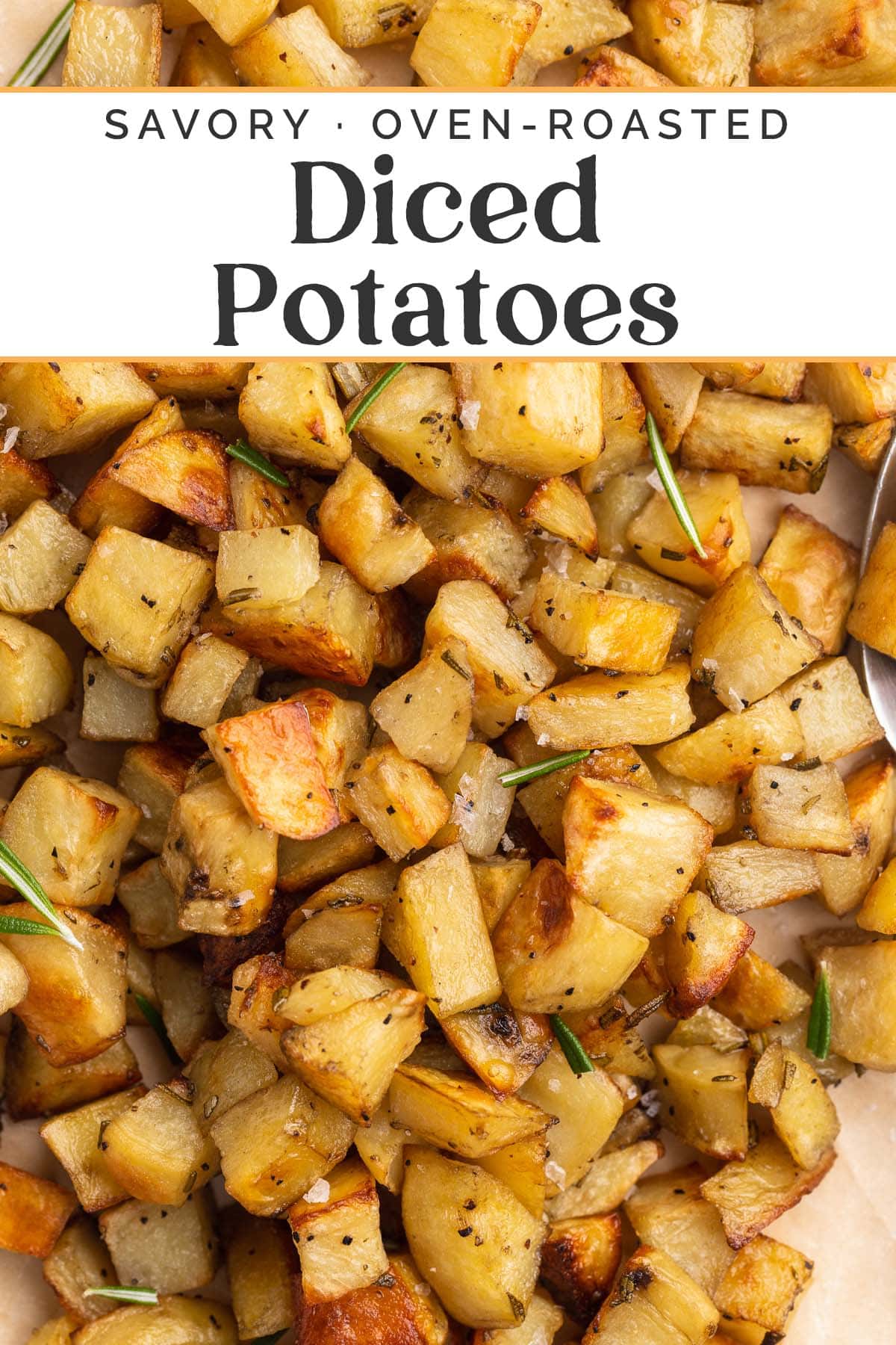 Pin graphic for diced potatoes.