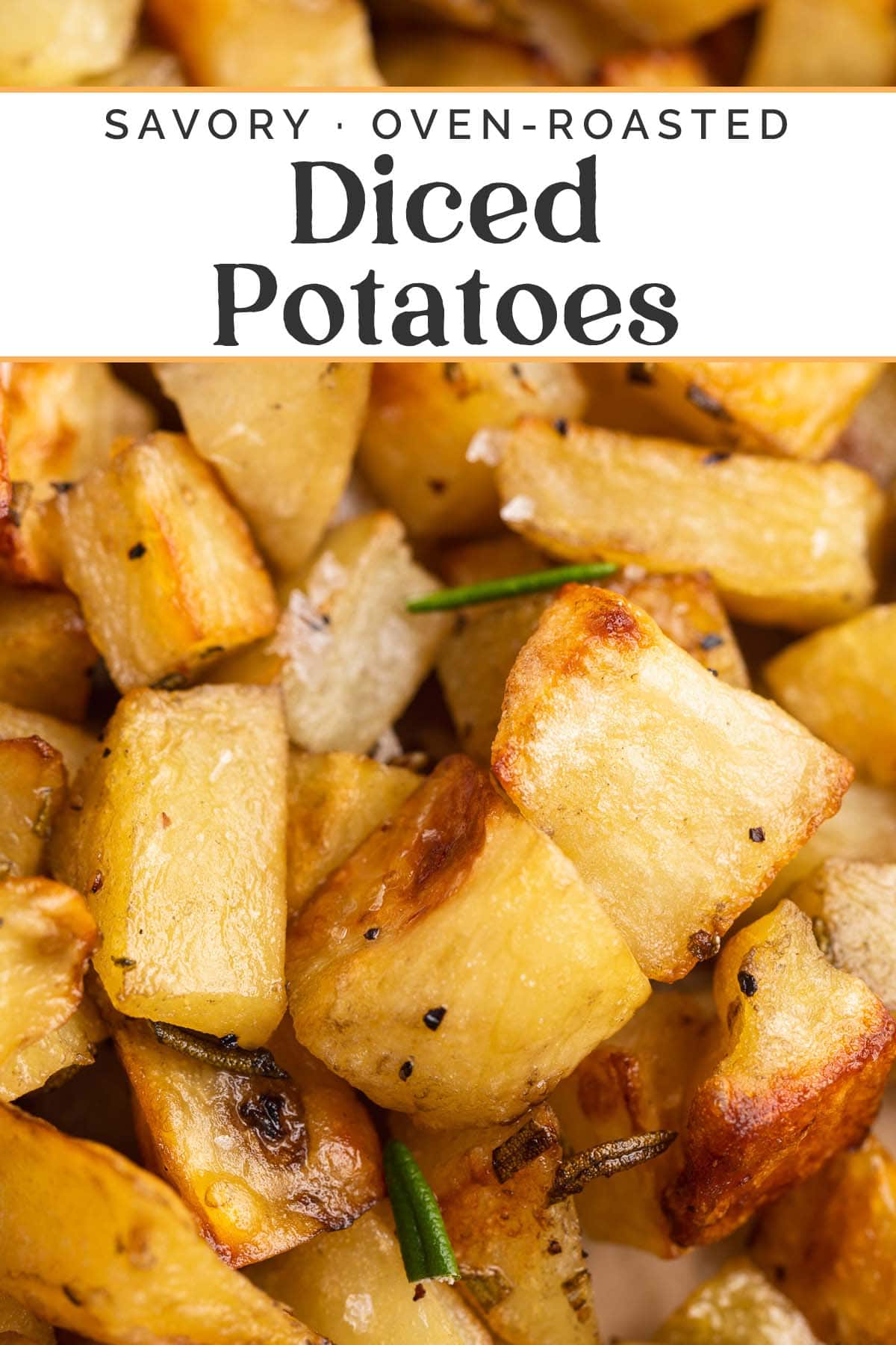 Pin graphic for diced potatoes.