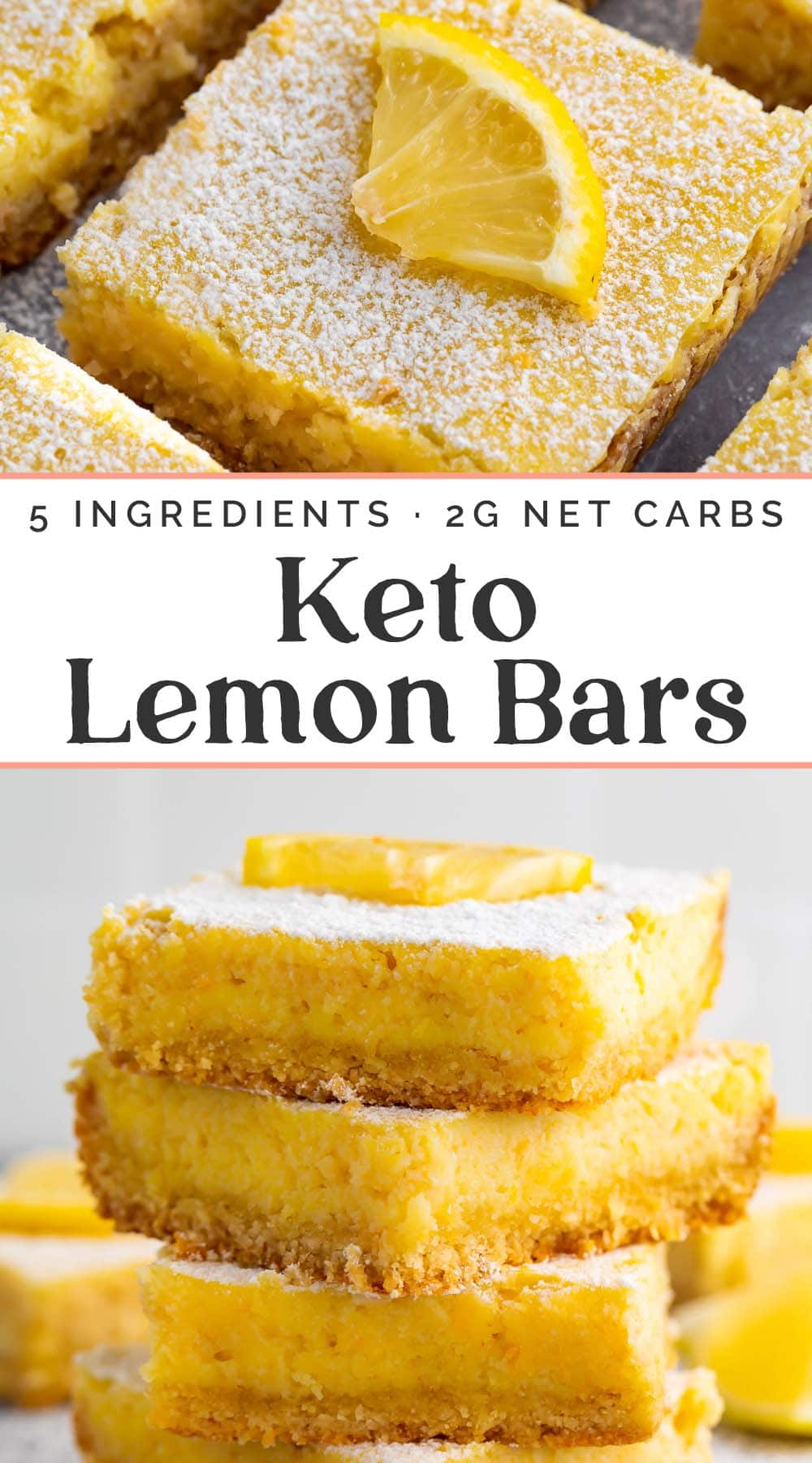 Pin graphic for keto lemon bars.