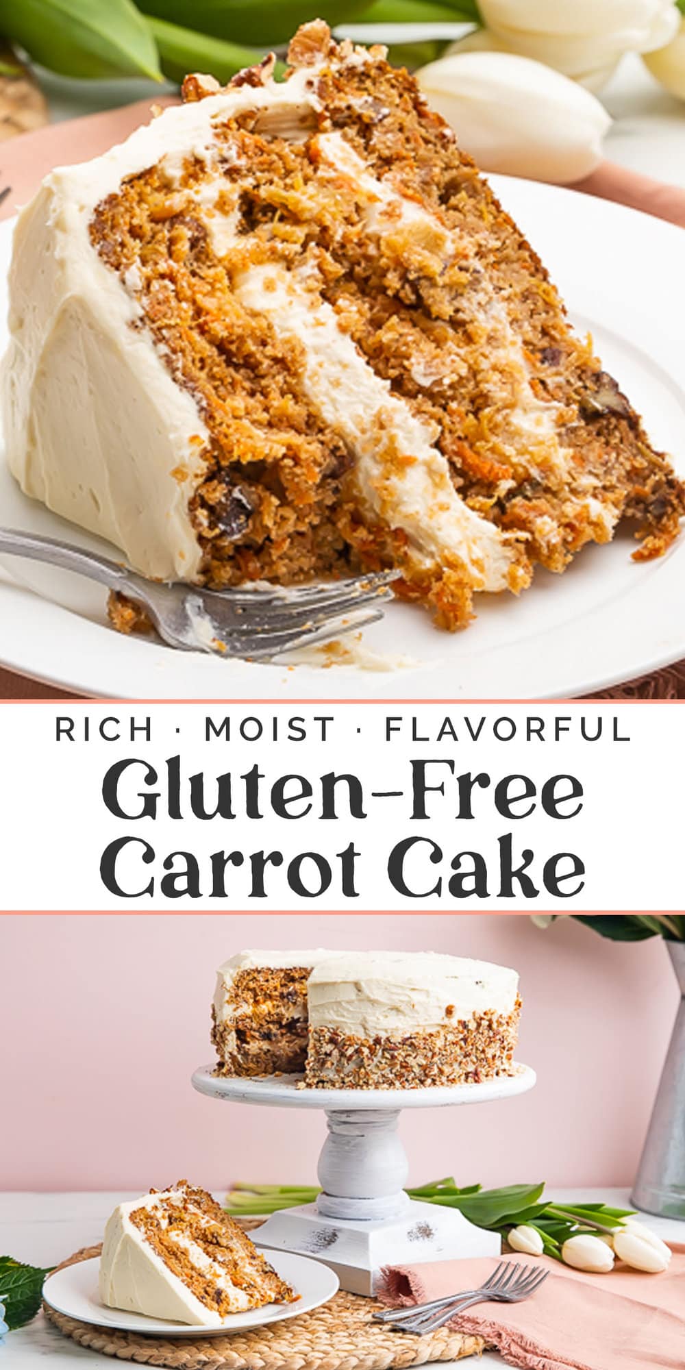 Pin graphic for paleo carrot cake.