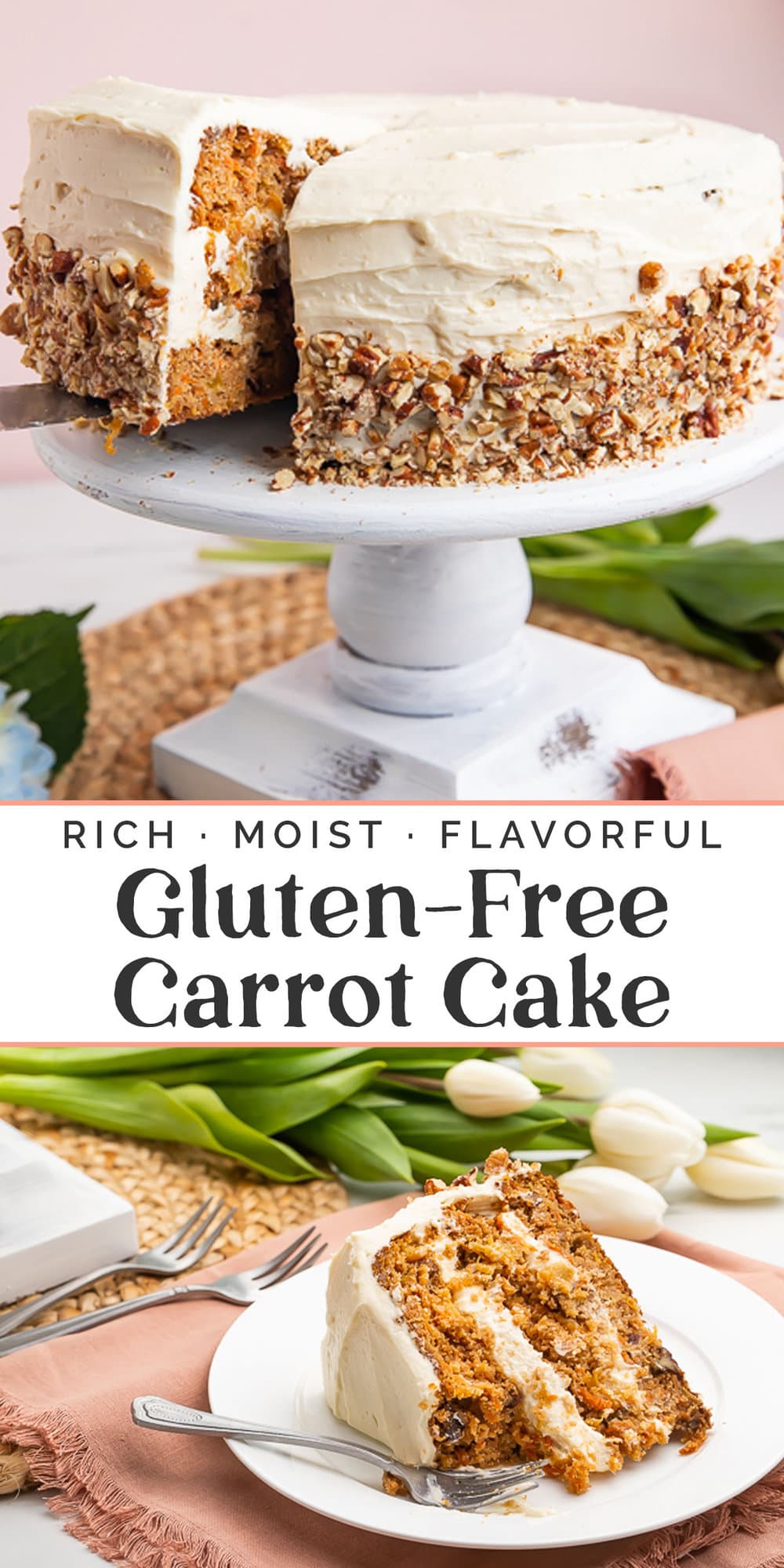 Pin graphic for paleo carrot cake.