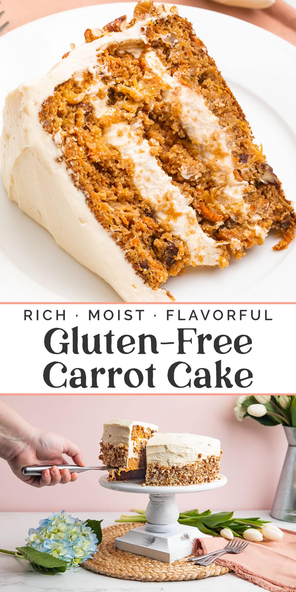 Pin graphic for paleo carrot cake.