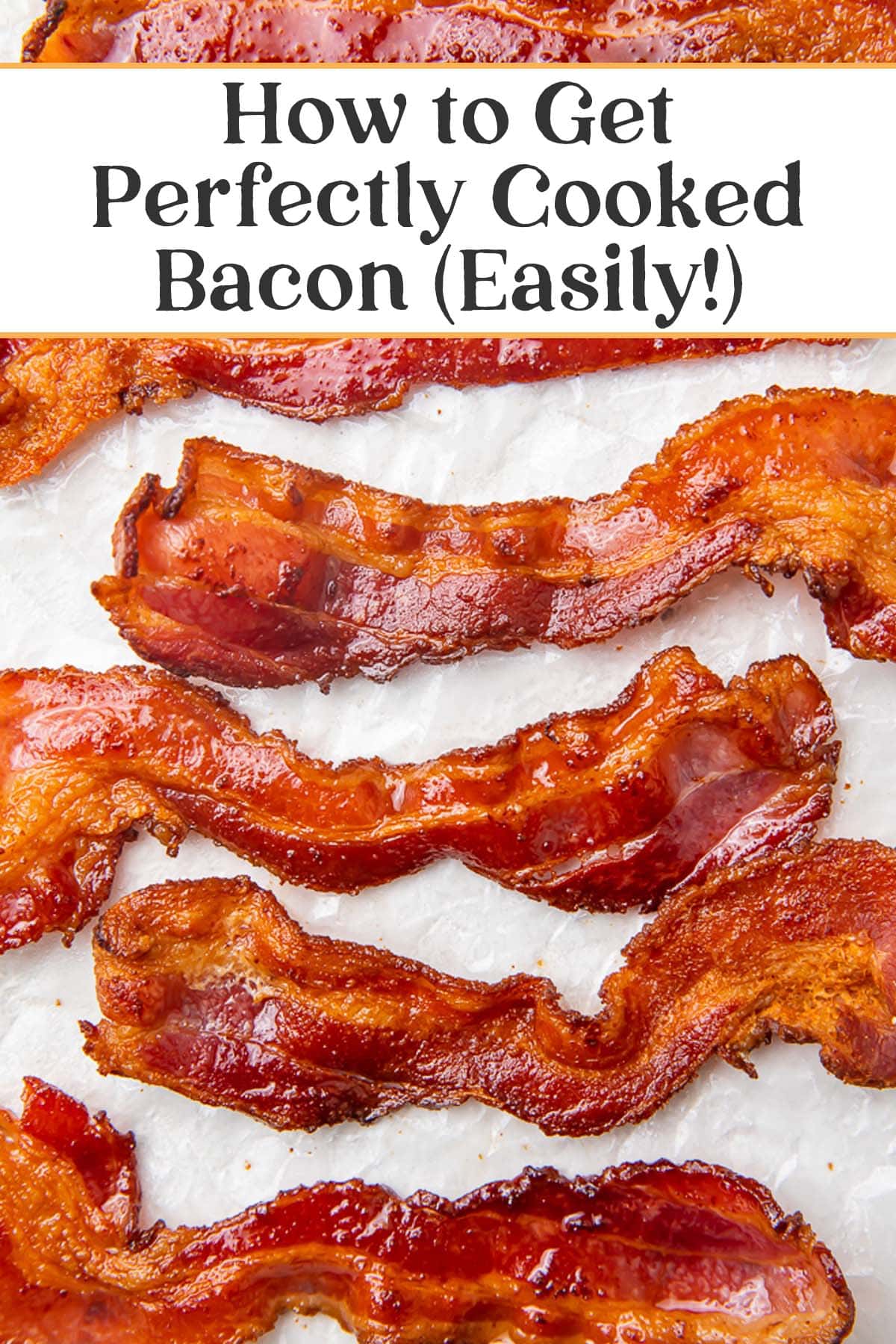 Pin graphic for air fryer bacon.