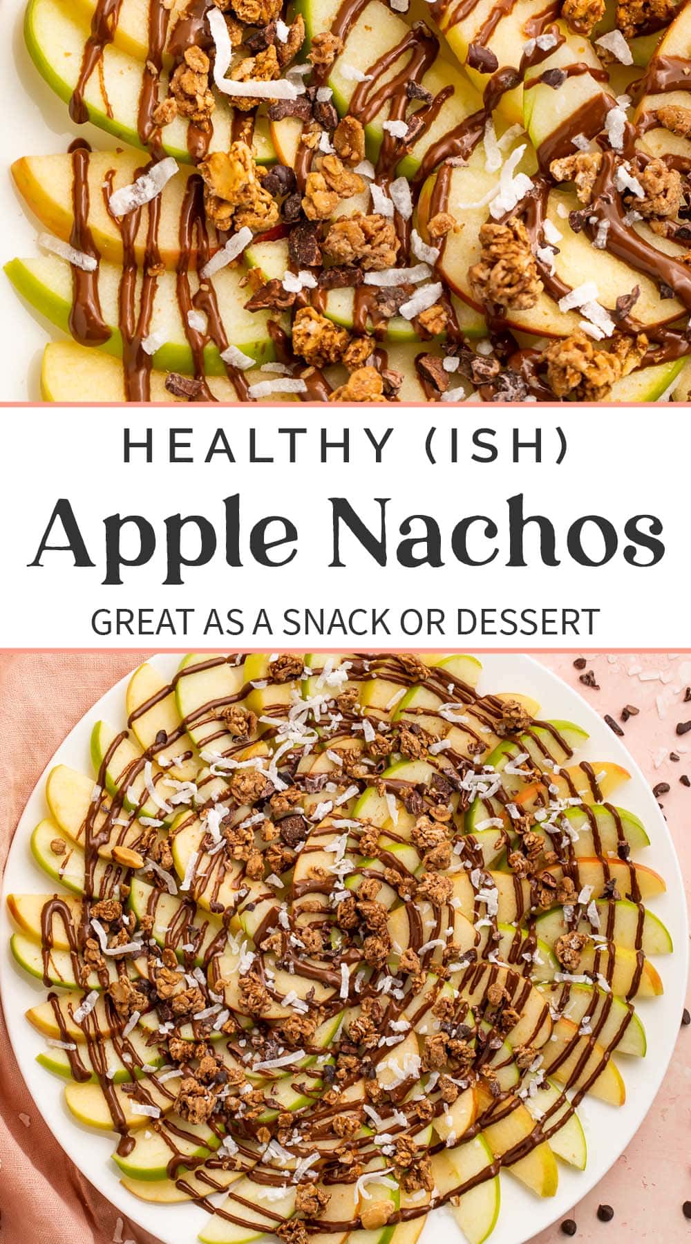 Pin graphic for apple nachos.