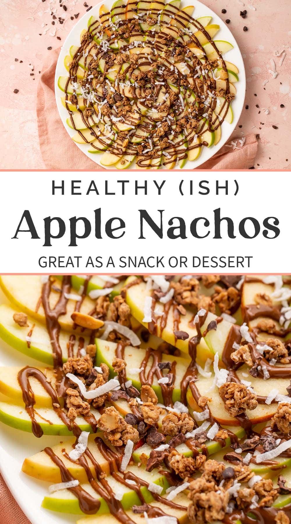 Pin graphic for apple nachos.