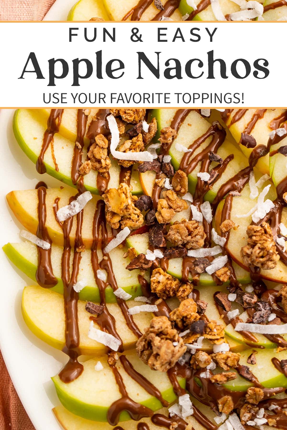 Pin graphic for apple nachos.