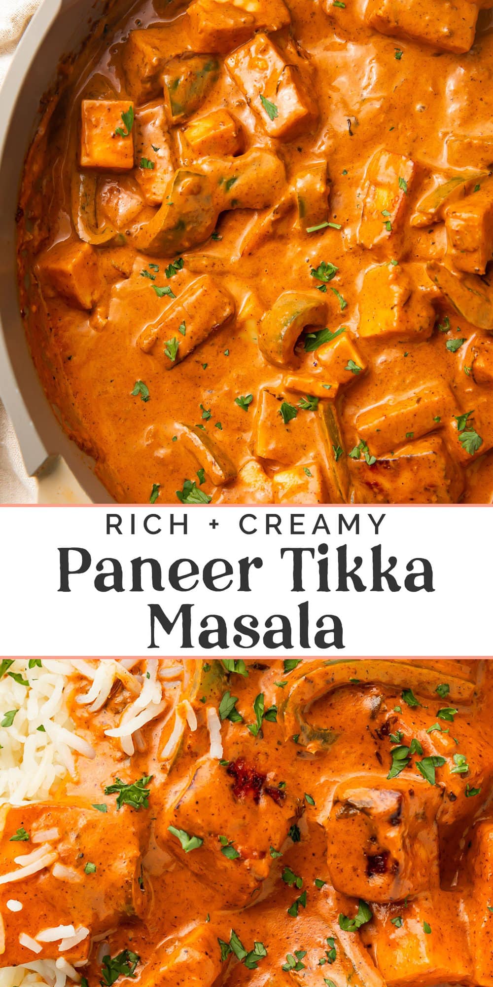 Pin graphic for paneer tikka masala.