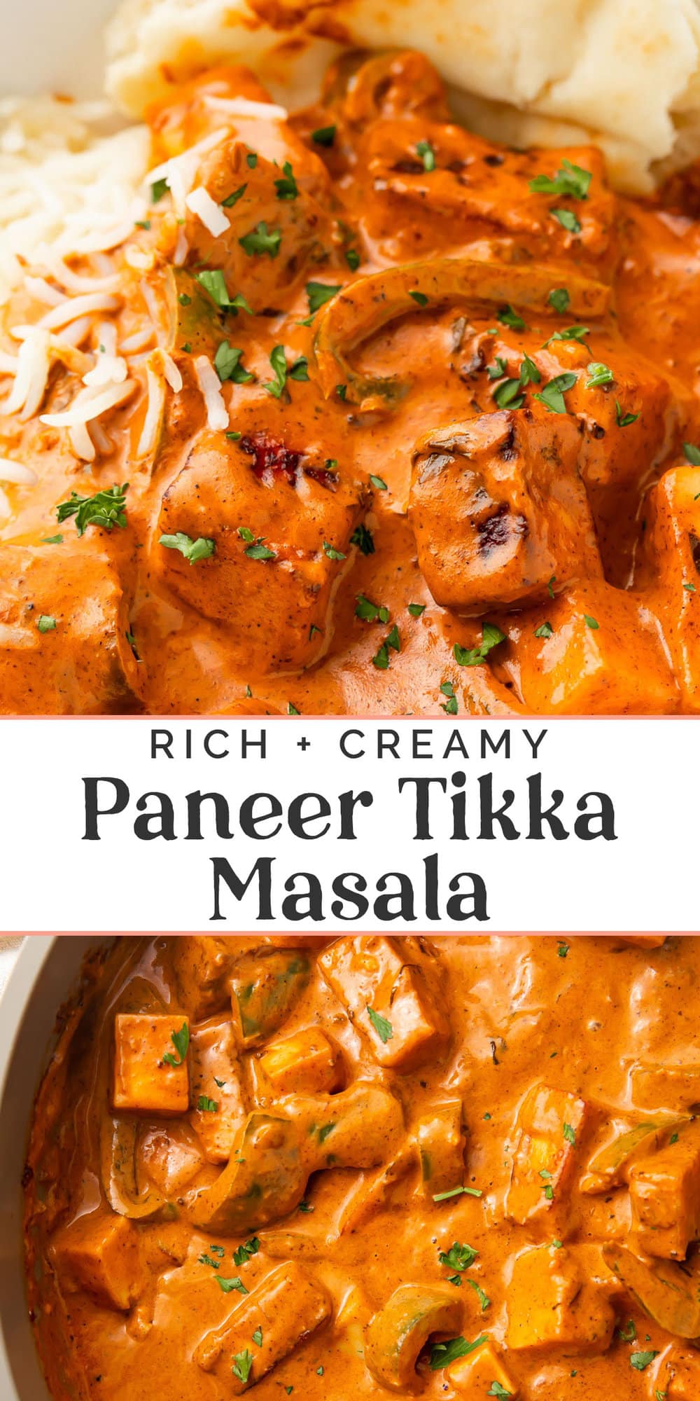 Pin graphic for paneer tikka masala.