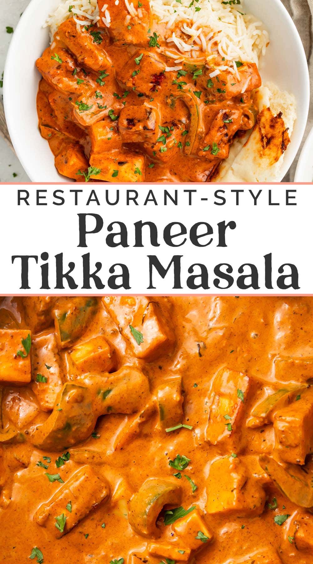 Pin graphic for paneer tikka masala.