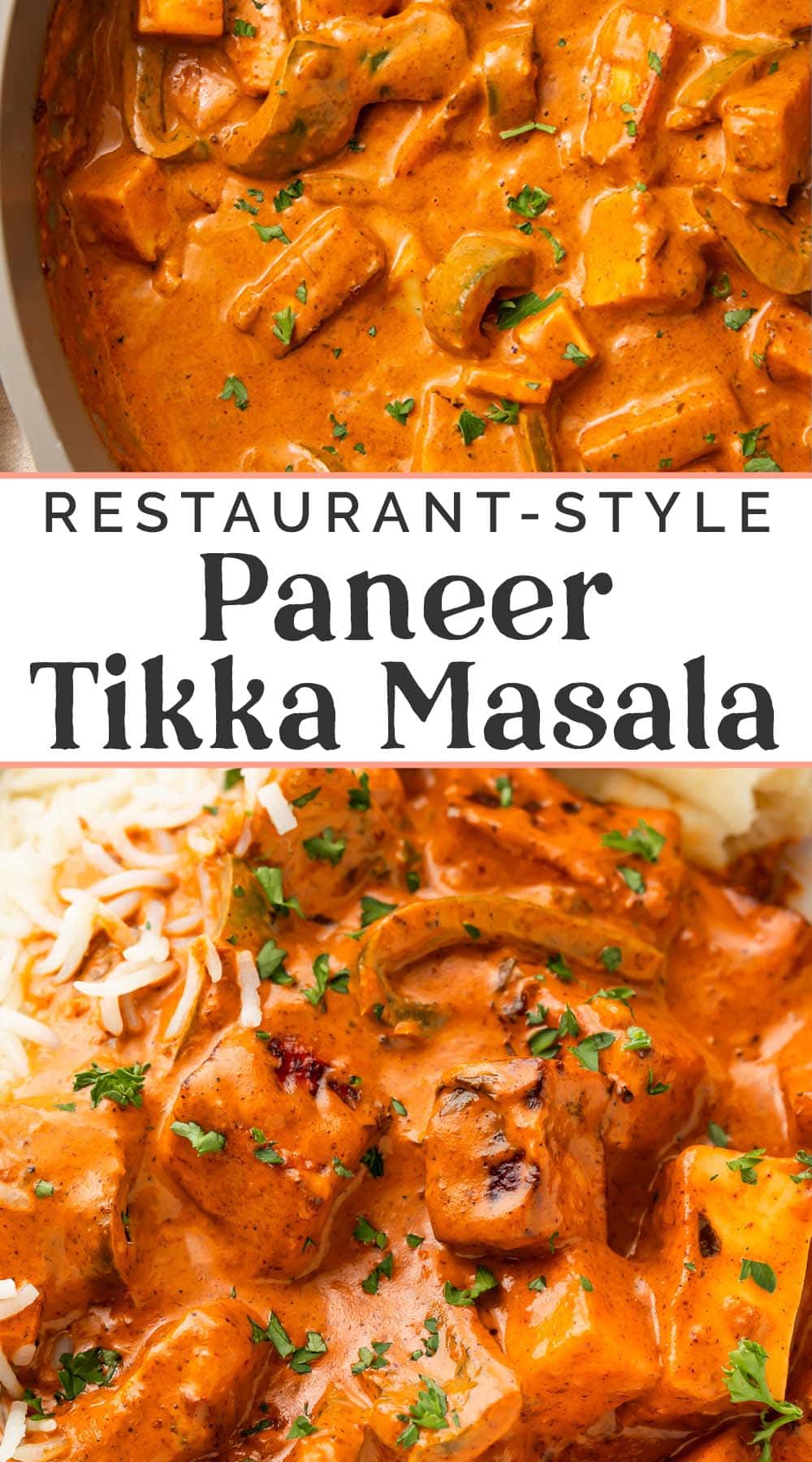 Pin graphic for paneer tikka masala.