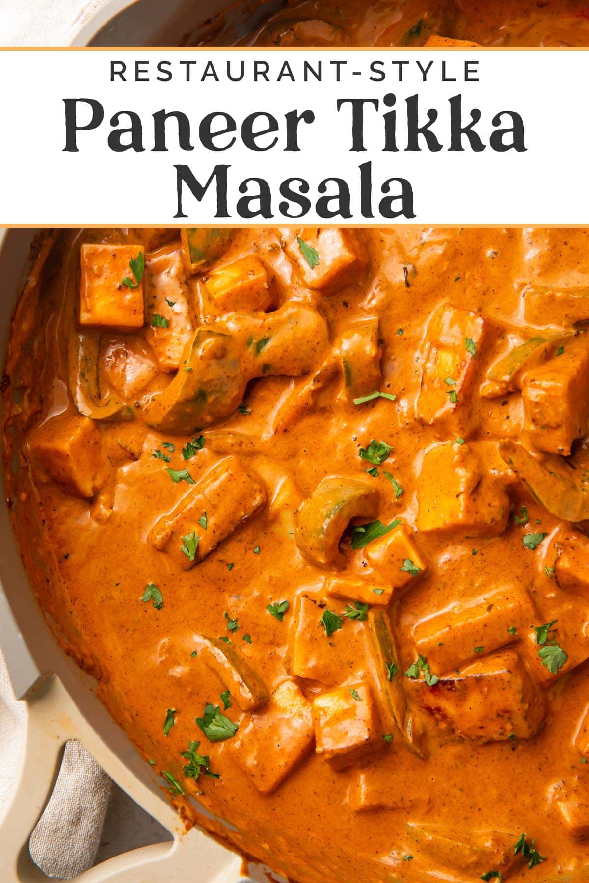 Pin graphic for paneer tikka masala.