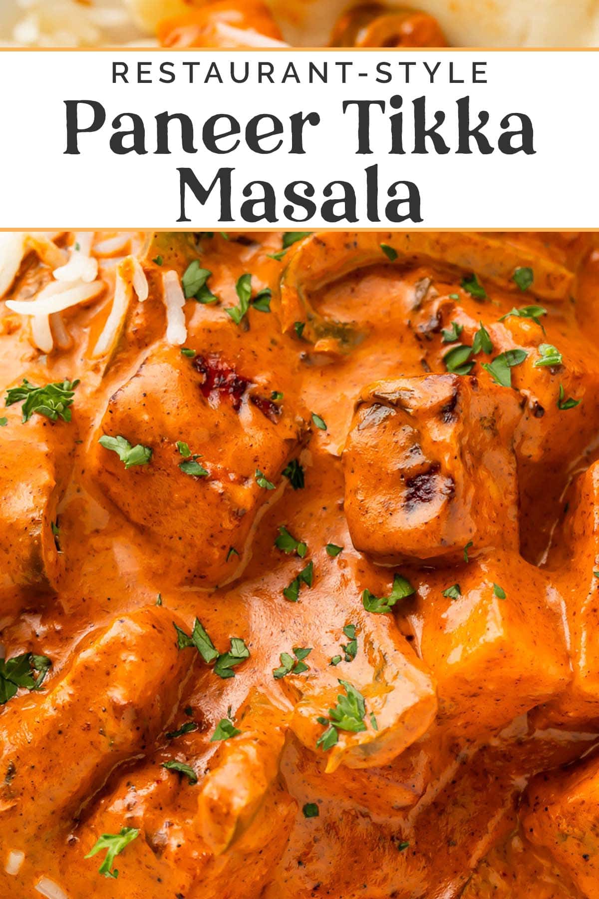 Pin graphic for paneer tikka masala.