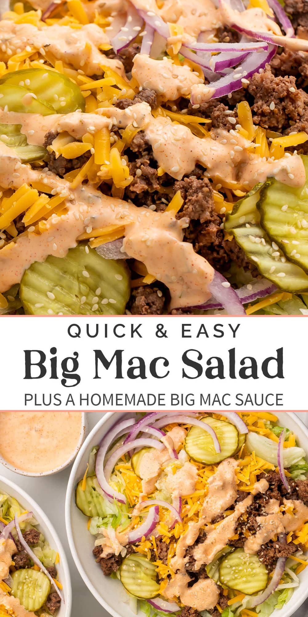 Pin graphic for big mac salad.