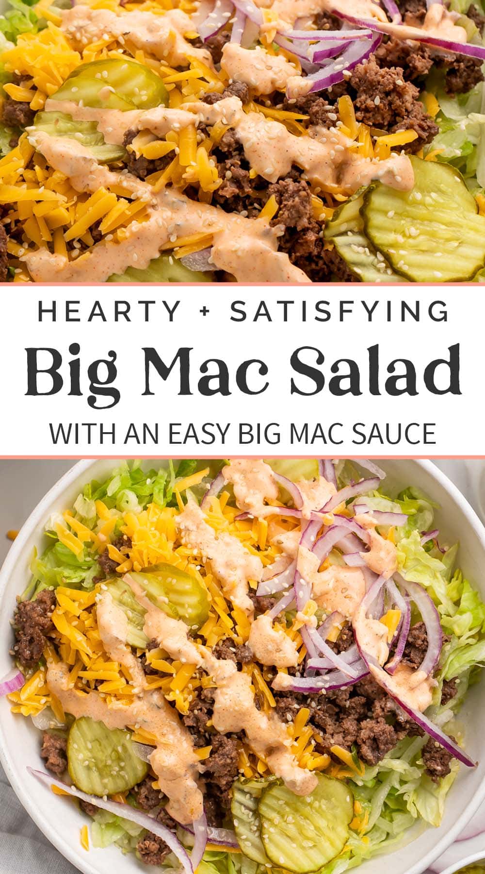 Pin graphic for big mac salad.