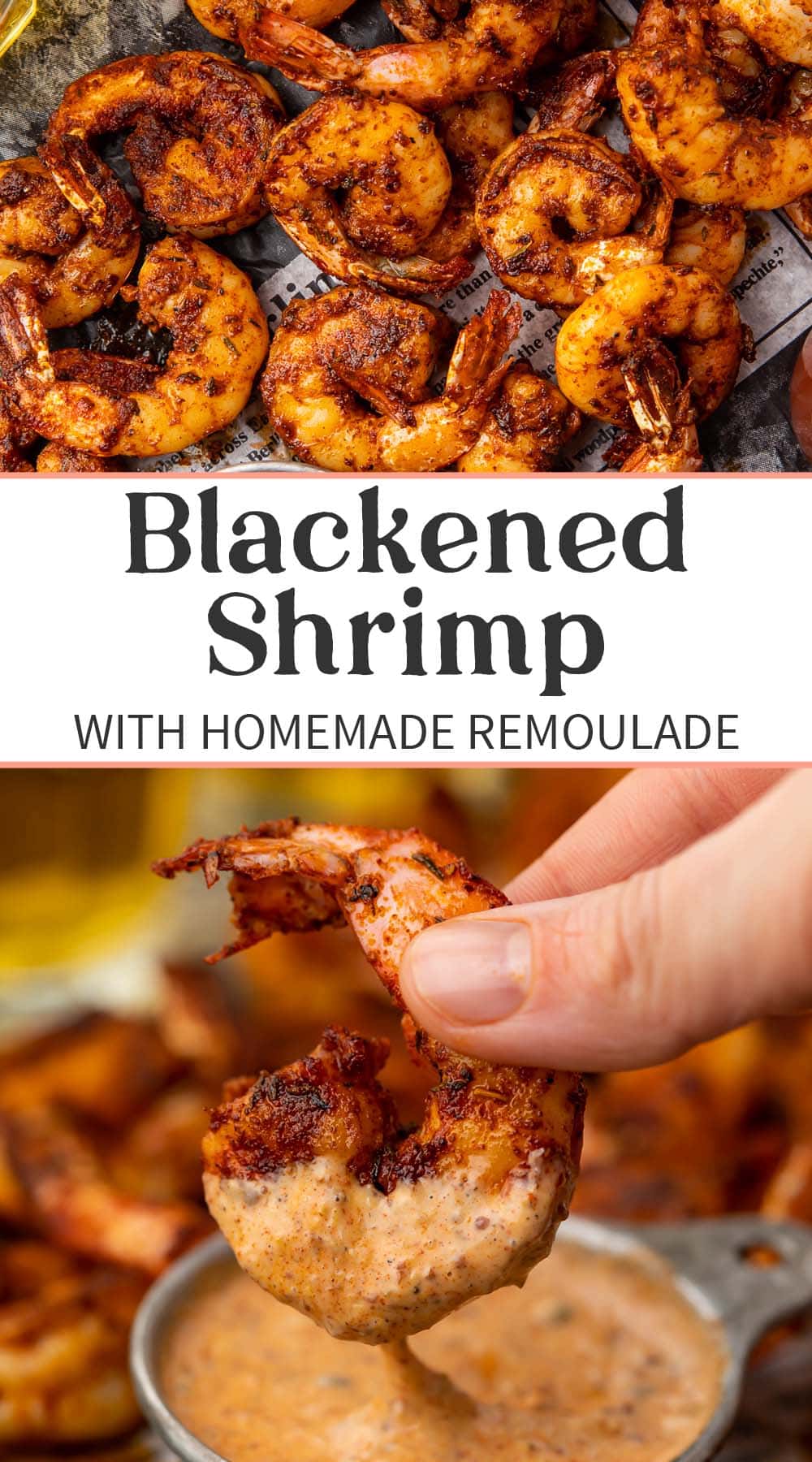 Pin graphic for Blackened Shrimp.