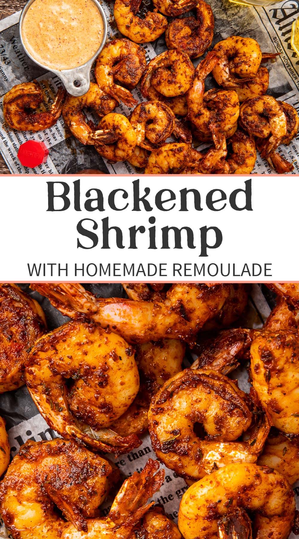 Pin graphic for Blackened Shrimp.