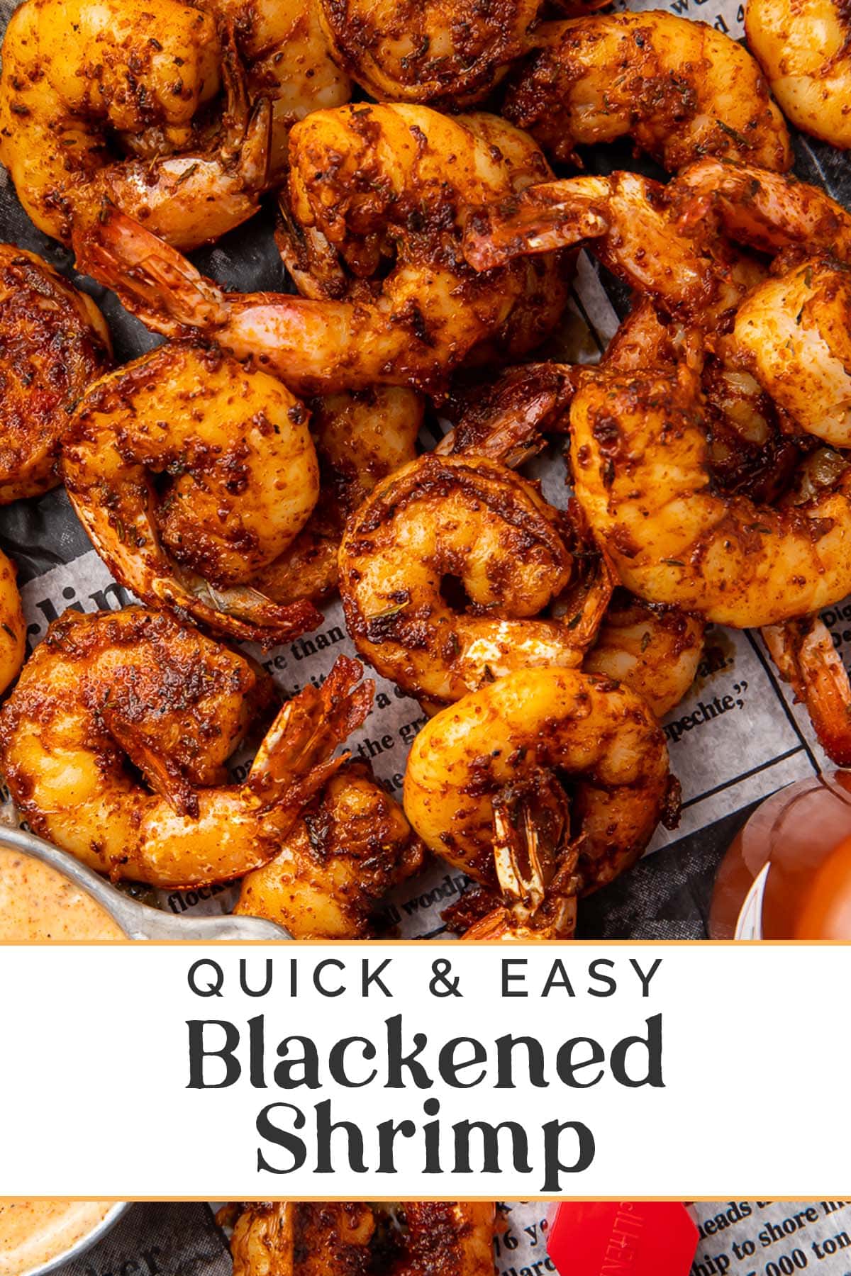 Pin graphic for Blackened Shrimp.