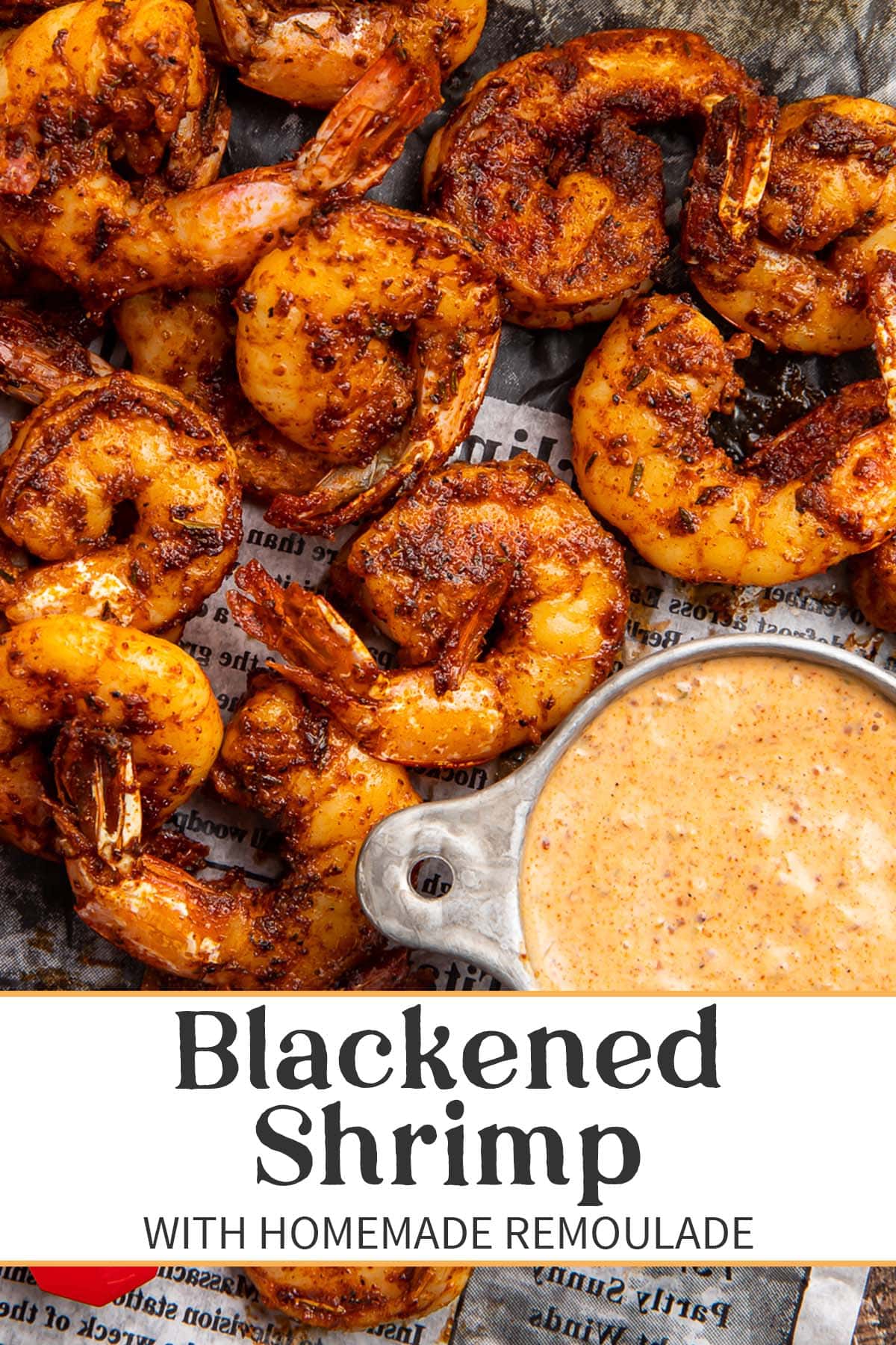 Pin graphic for Blackened Shrimp.