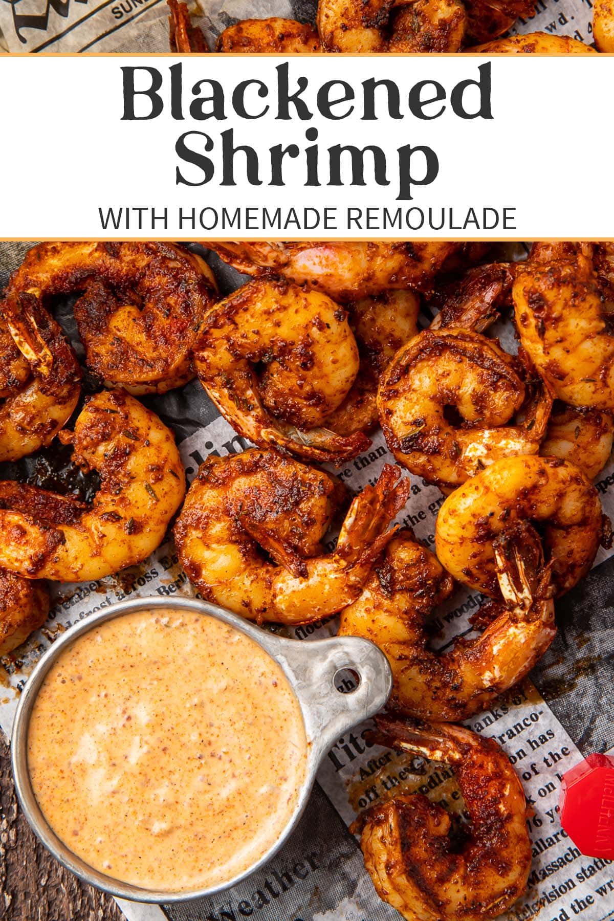 Pin graphic for Blackened Shrimp.