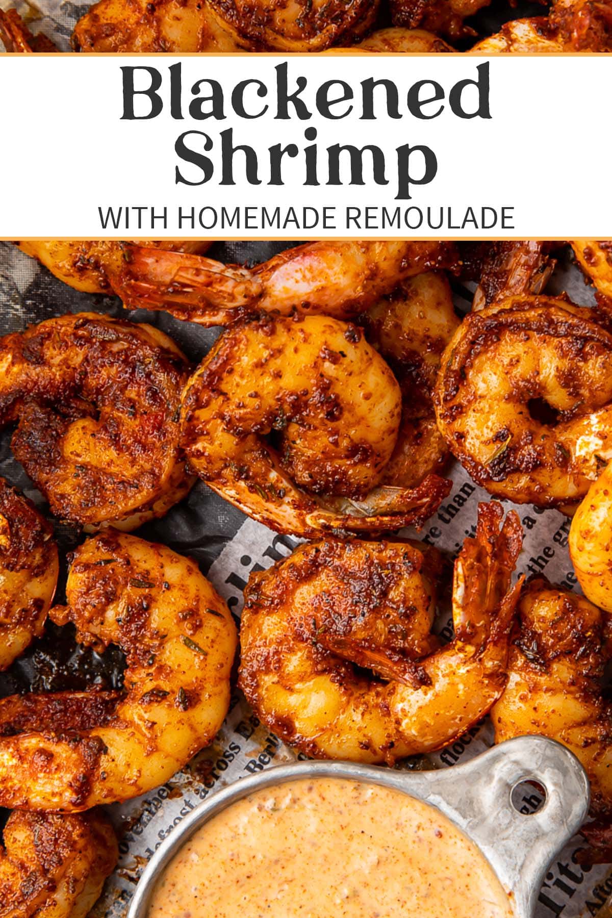 Pin graphic for Blackened Shrimp.