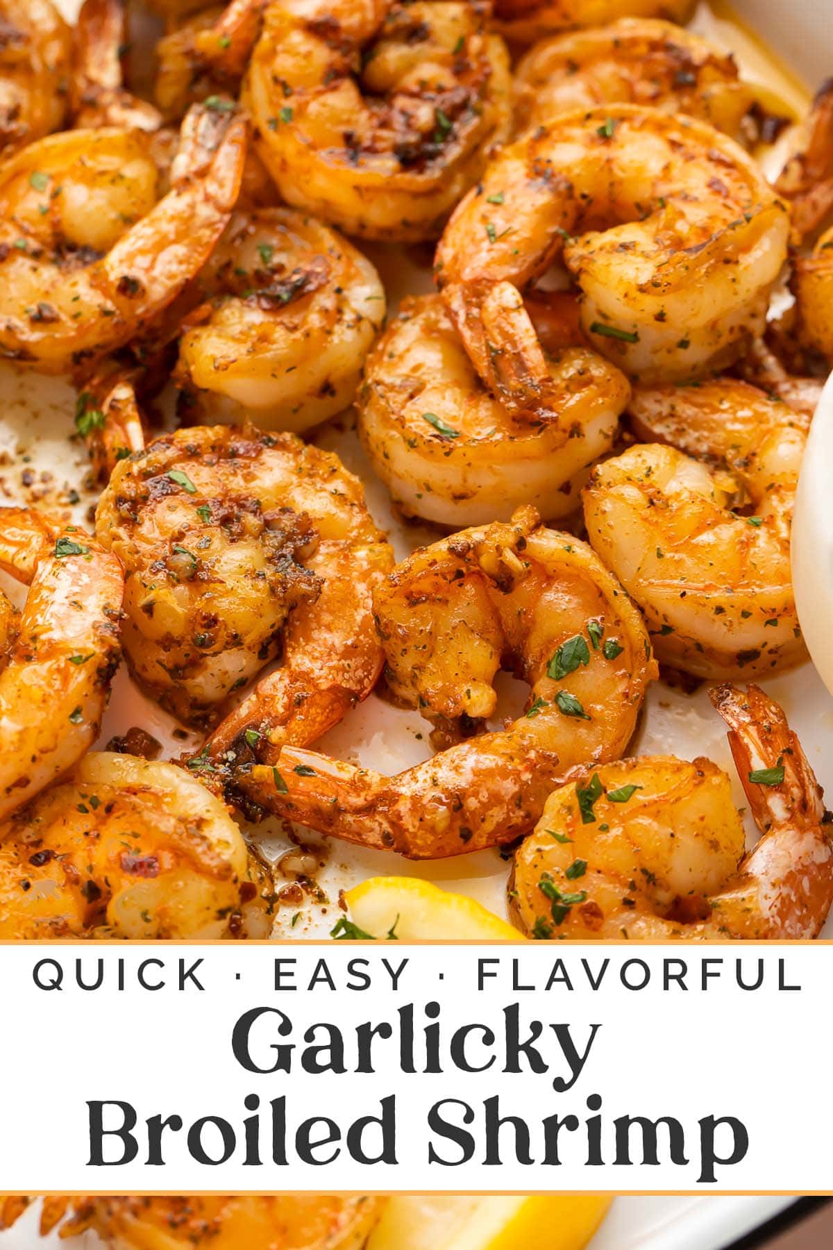 Pin graphic for broiled shrimp.