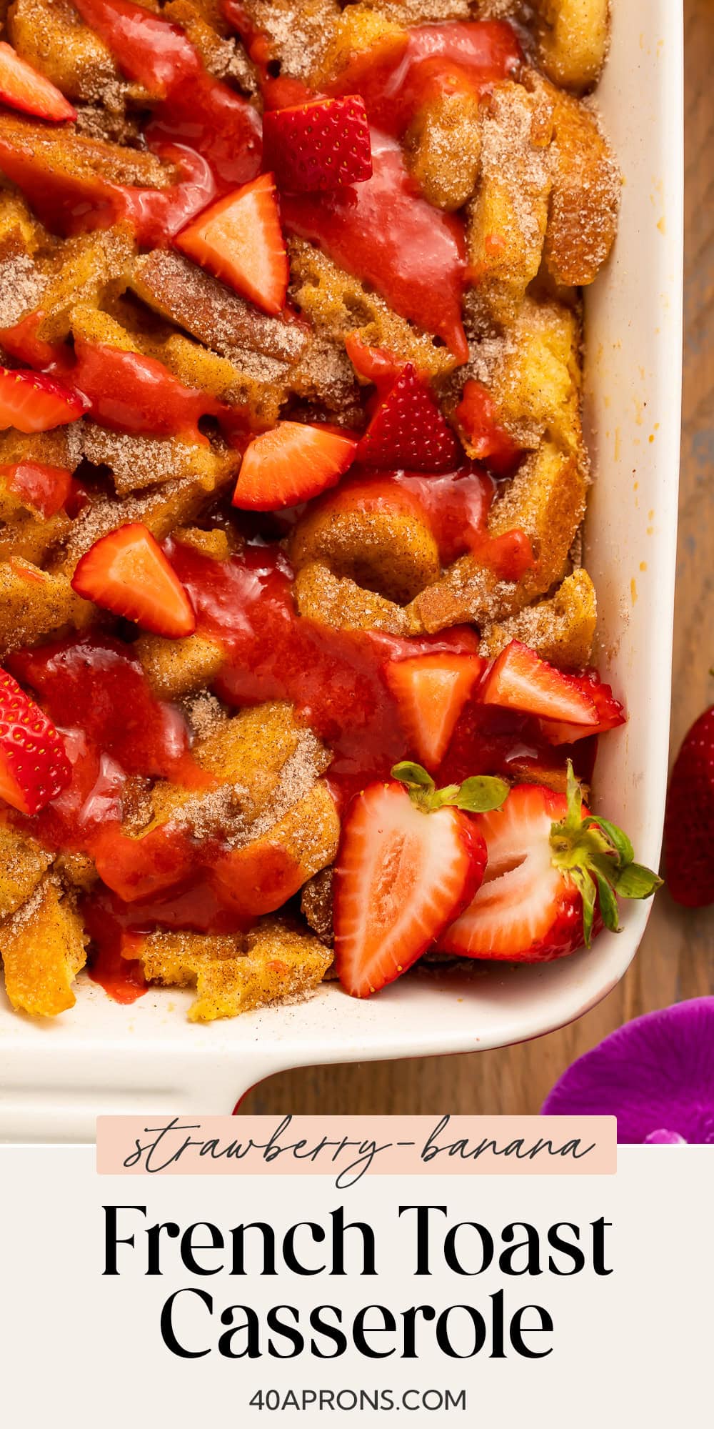 Pin graphic for Tonga Toast french toast casserole.