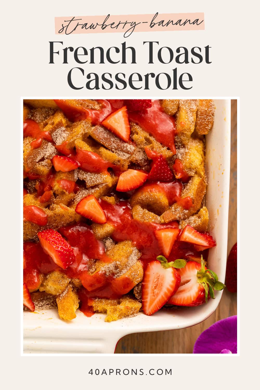 Pin graphic for Tonga Toast french toast casserole.