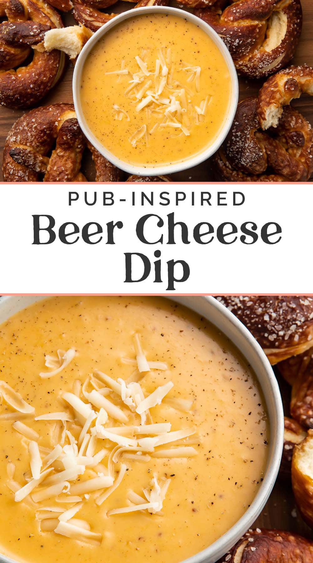 Pin graphic for beer cheese dip.