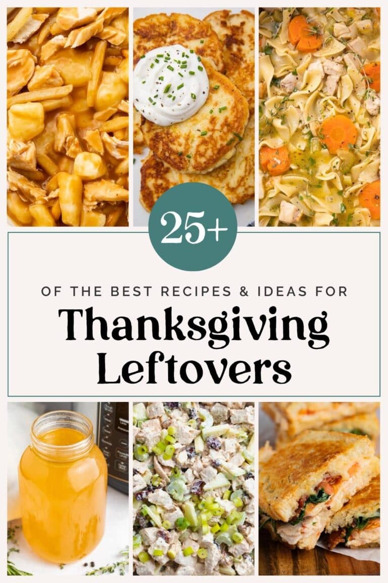 Roundup cover for 25+ of the best Thanksgiving leftovers recipes.