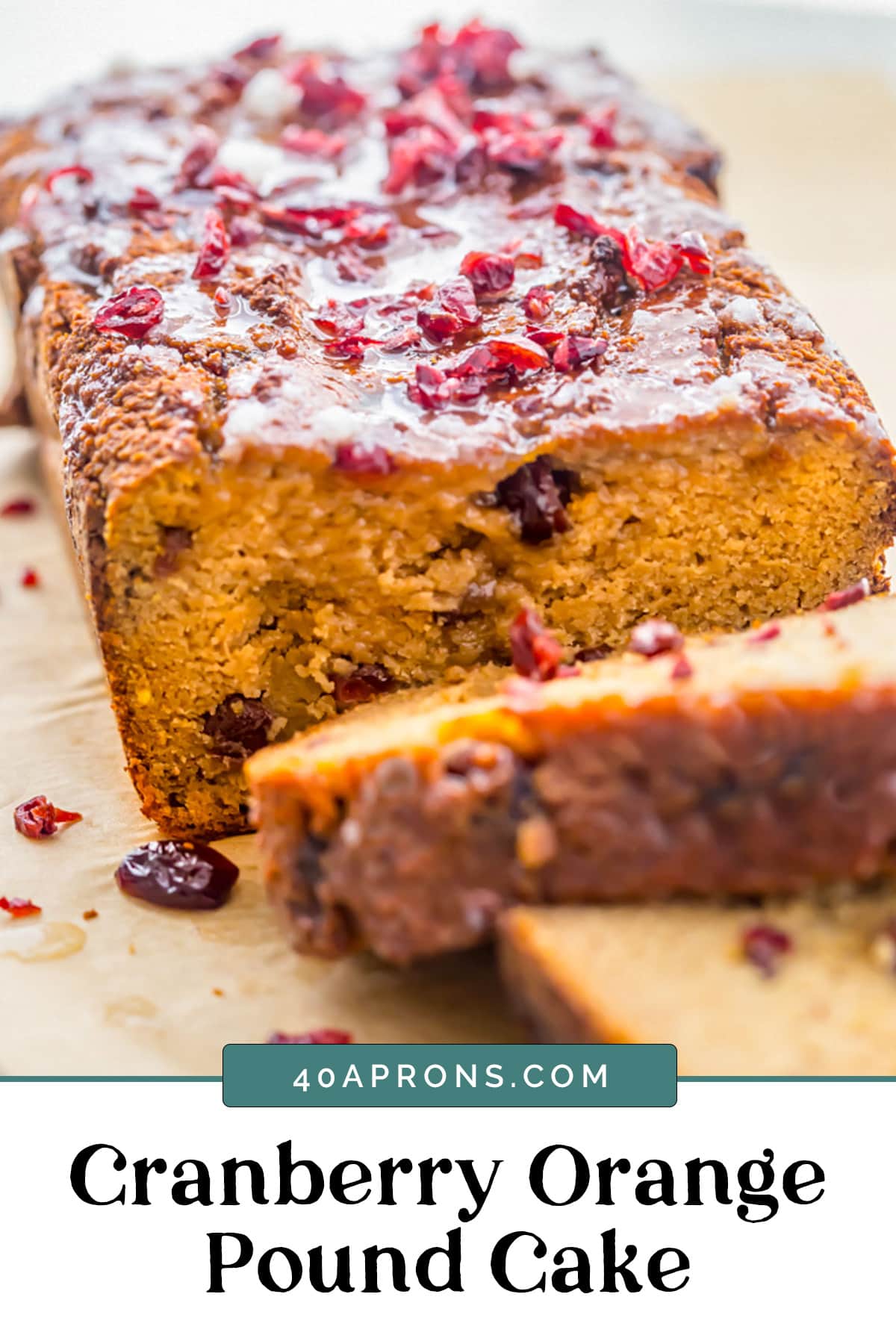 Graphic for Cranberry Orange Pound Cake.