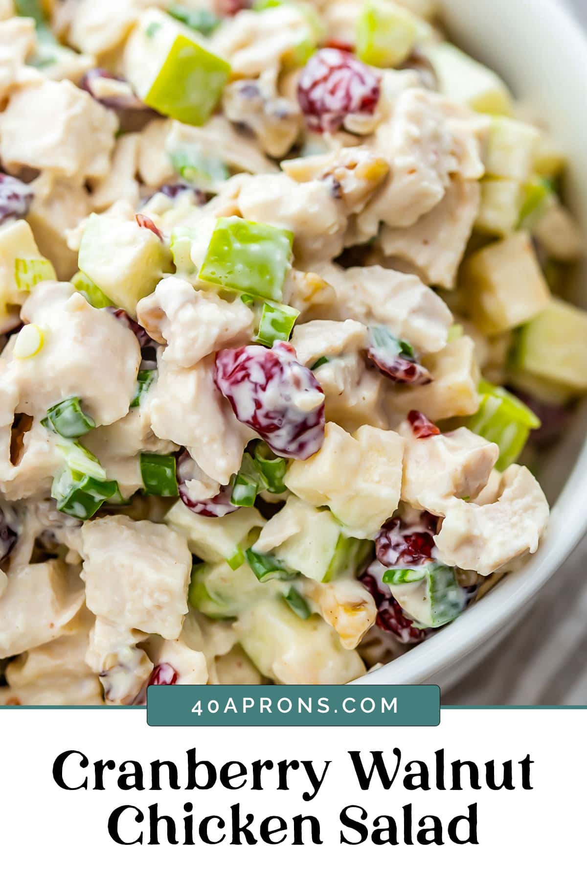 Graphic for cranberry walnut chicken salad.