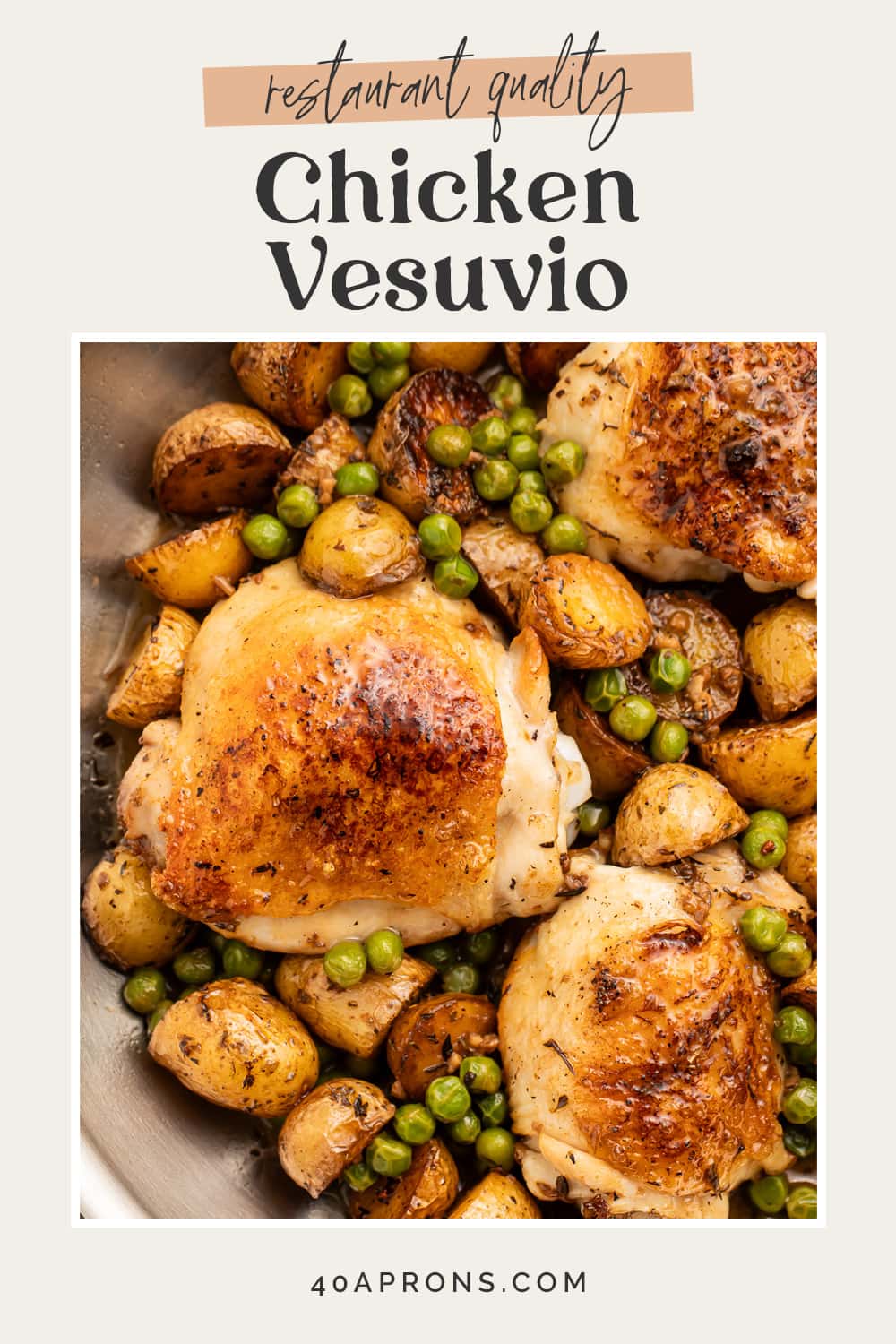 Pin graphic for chicken vesuvio.