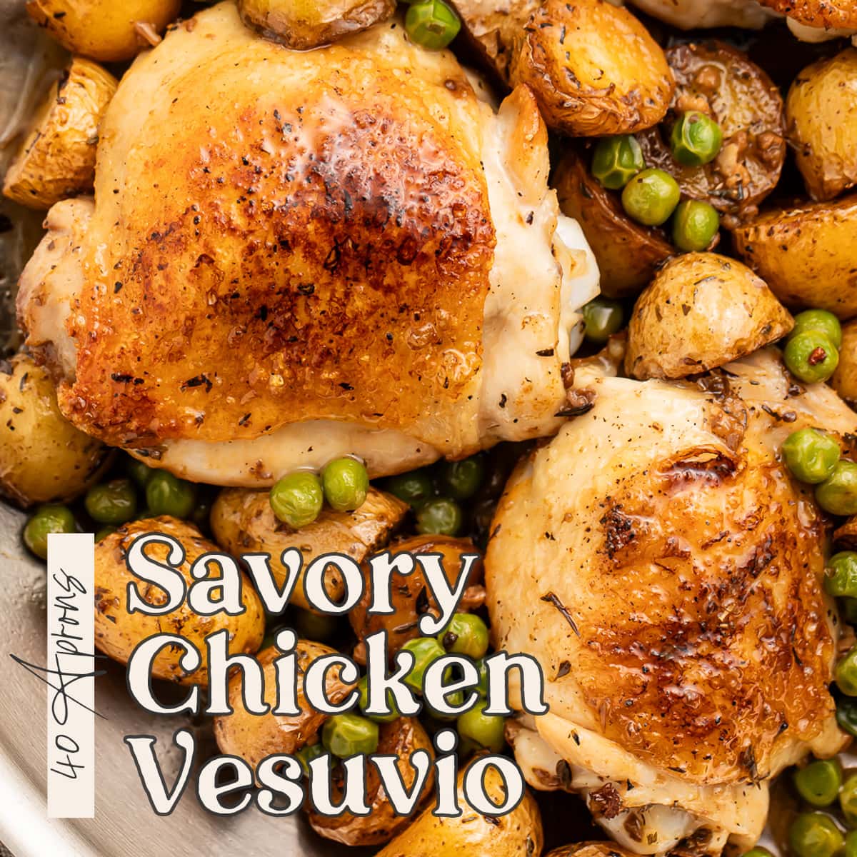 Pin graphic for chicken vesuvio.