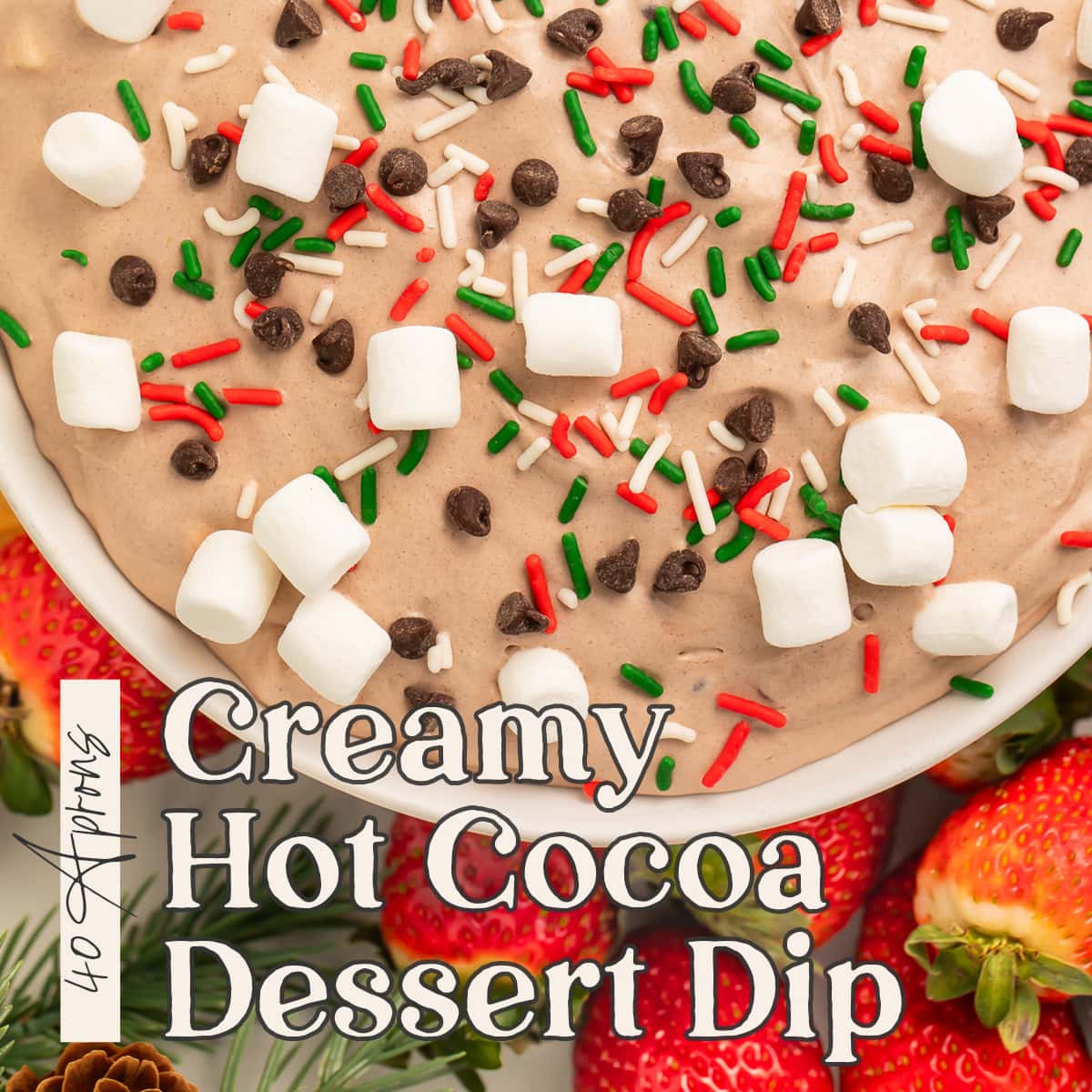 Pin graphic for hot cocoa dip.