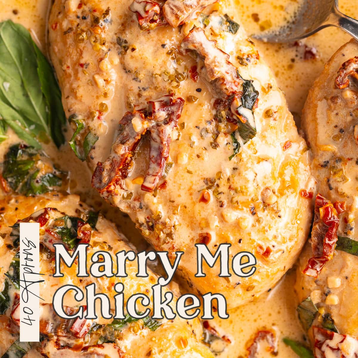 Pin graphic for marry me chicken.