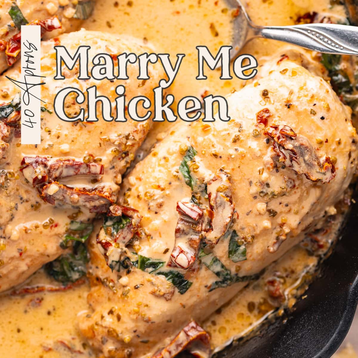 Pin graphic for marry me chicken.