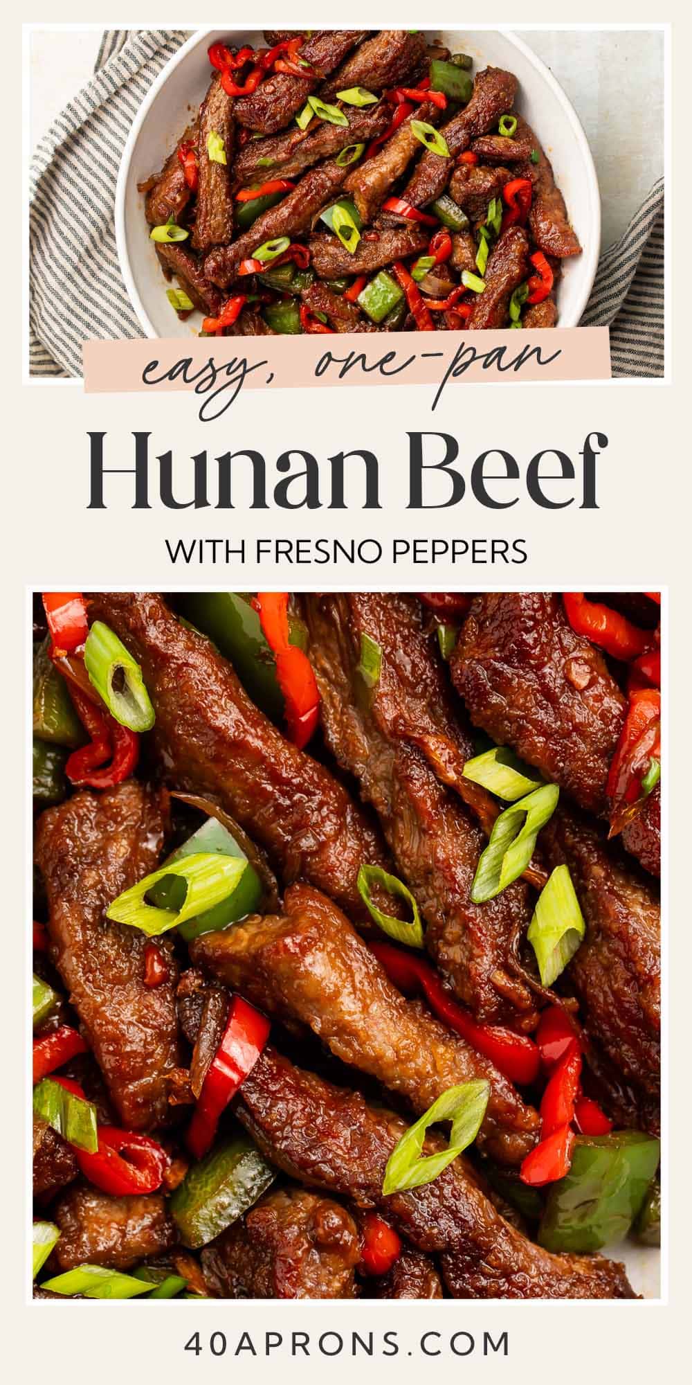 Pin graphic for hunan beef.