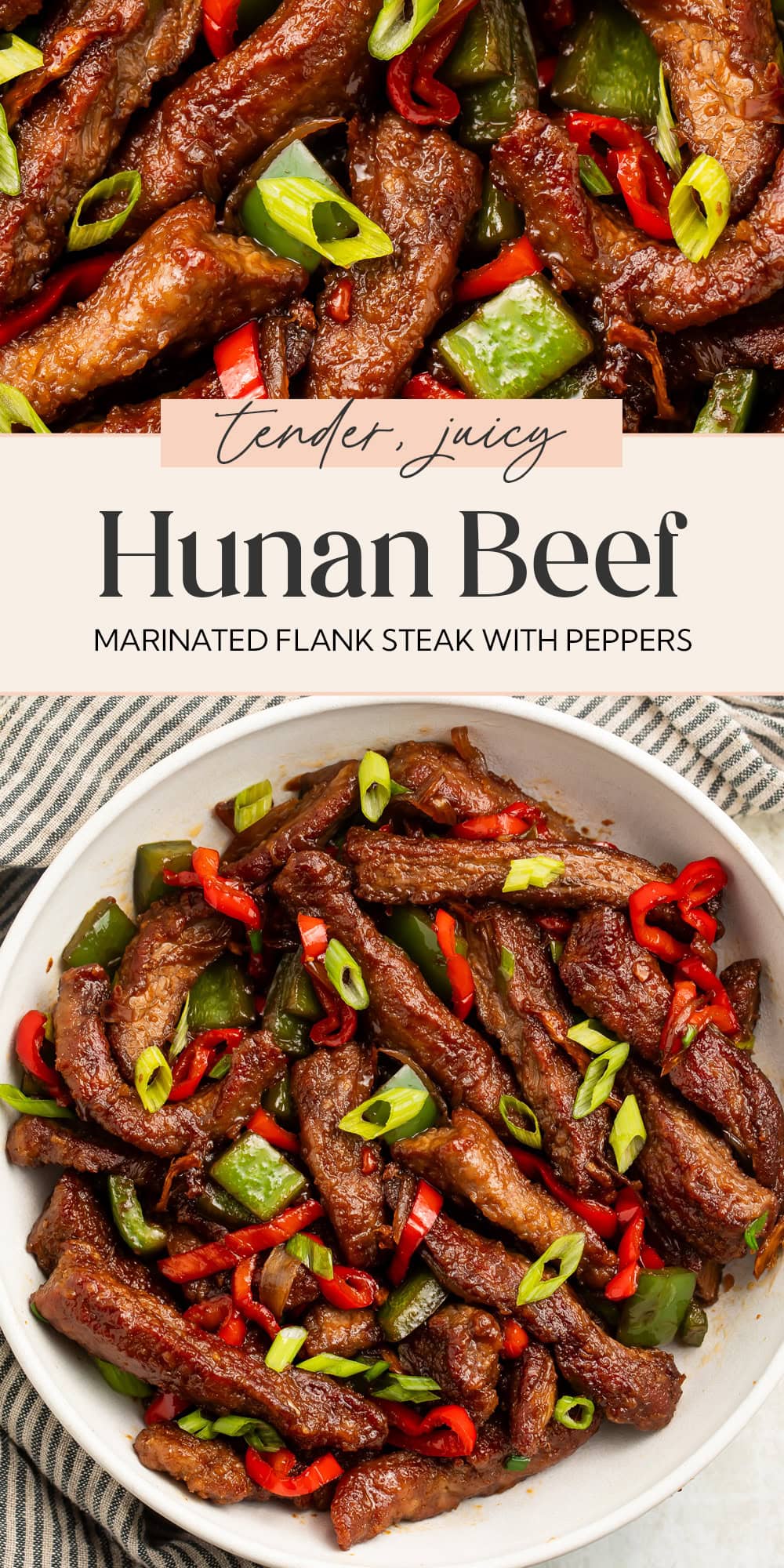 Pin graphic for hunan beef.