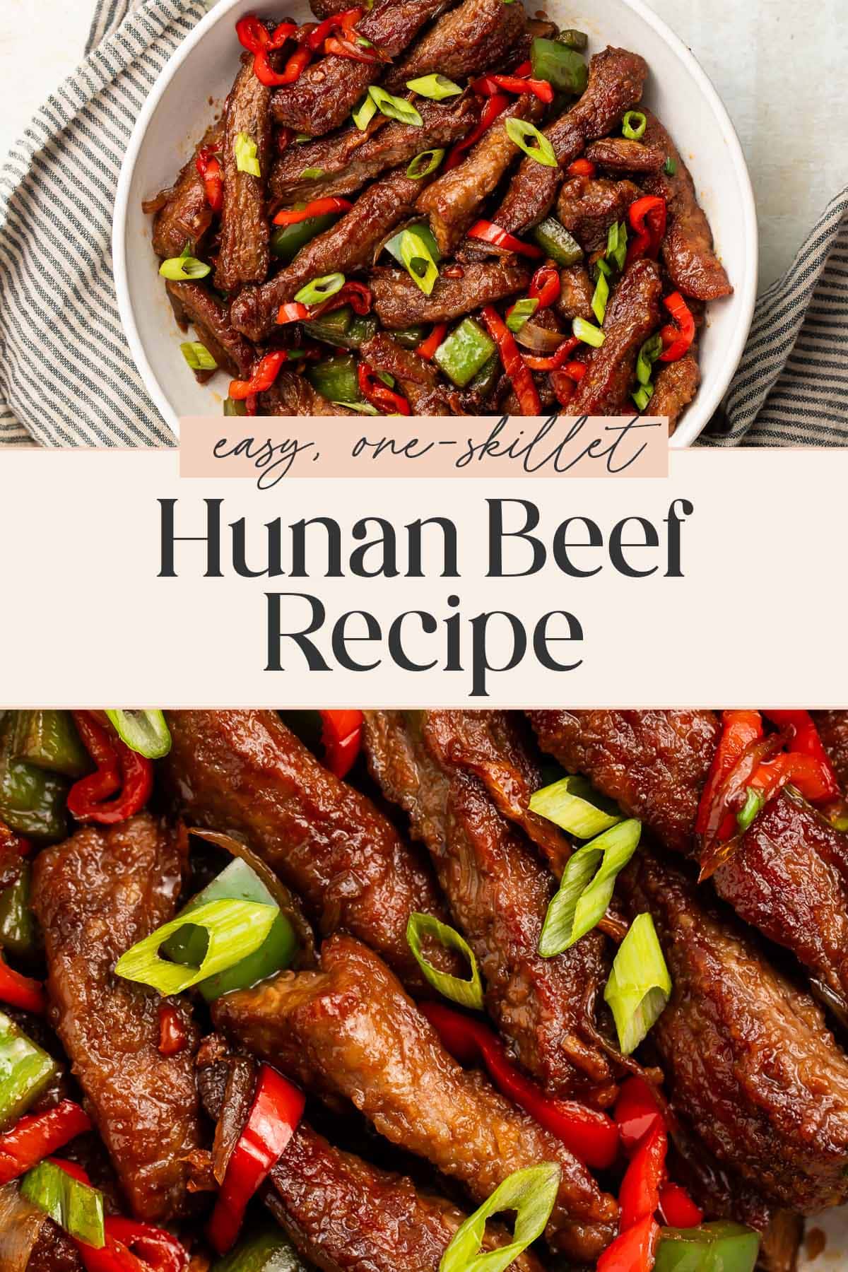 Pin graphic for hunan beef.